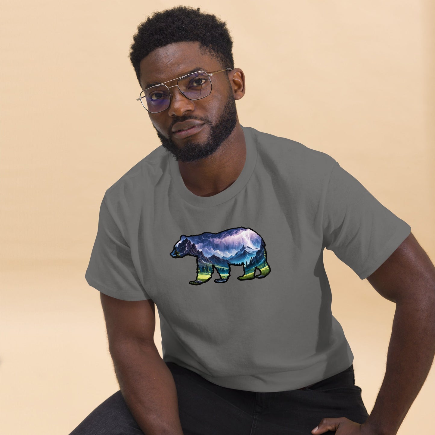 Lightning In The Mountains Bear Men's (Unisex) Classic Tee - Men's Shirts - Discovery Co.