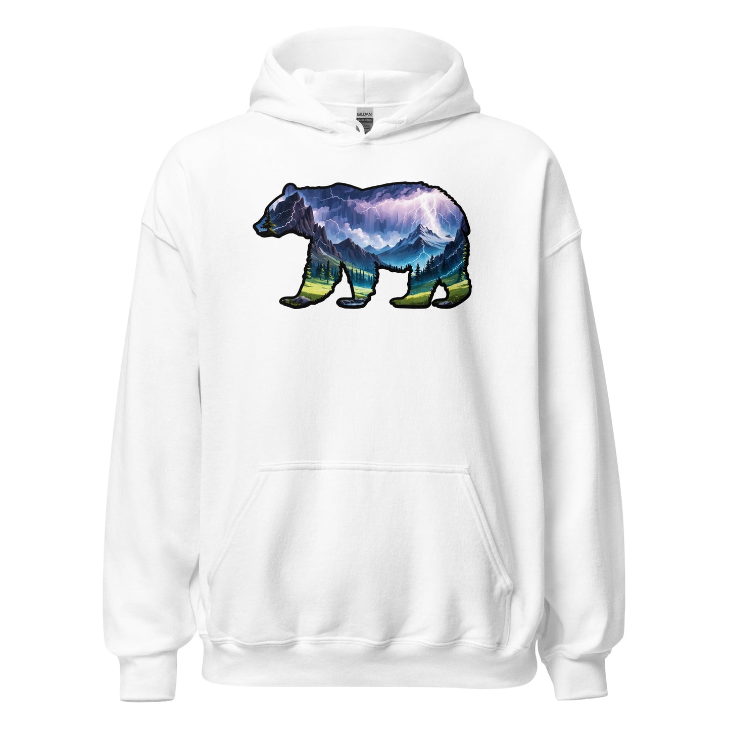 Lightning In The Mountains Bear Men's (Unisex) Hoodie - Hoodies - Discovery Co.