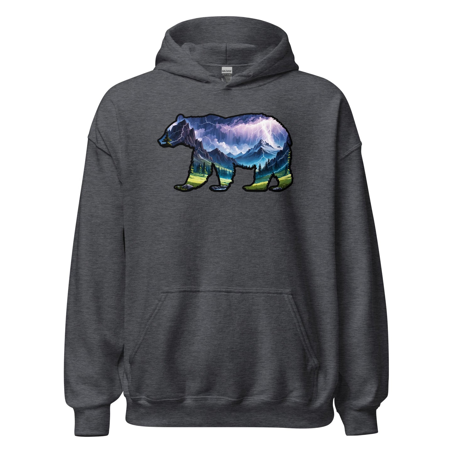 Lightning In The Mountains Bear Men's (Unisex) Hoodie - Hoodies - Discovery Co.