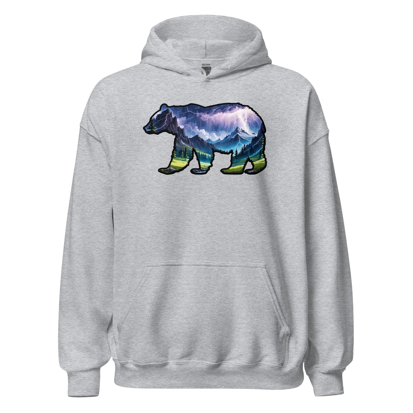 Lightning In The Mountains Bear Men's (Unisex) Hoodie - Hoodies - Discovery Co.