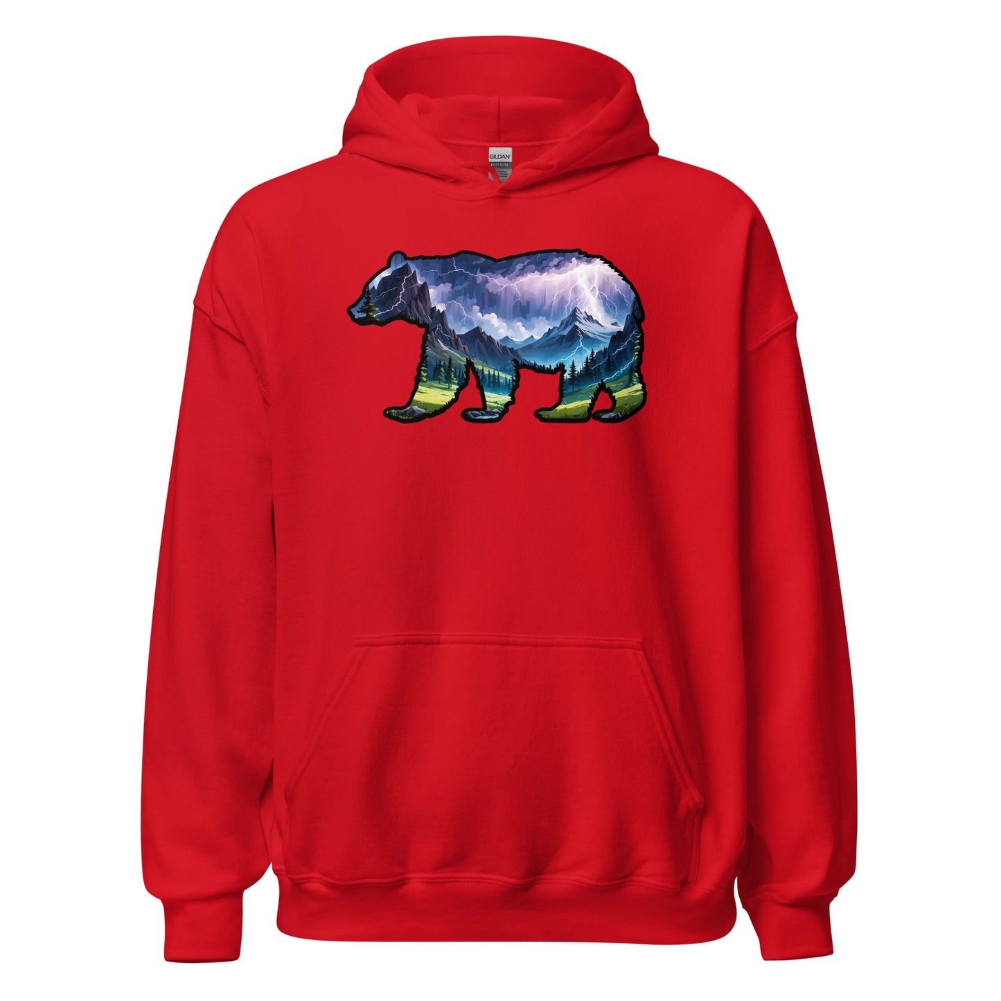 Lightning In The Mountains Bear Men's (Unisex) Hoodie - Hoodies - Discovery Co.