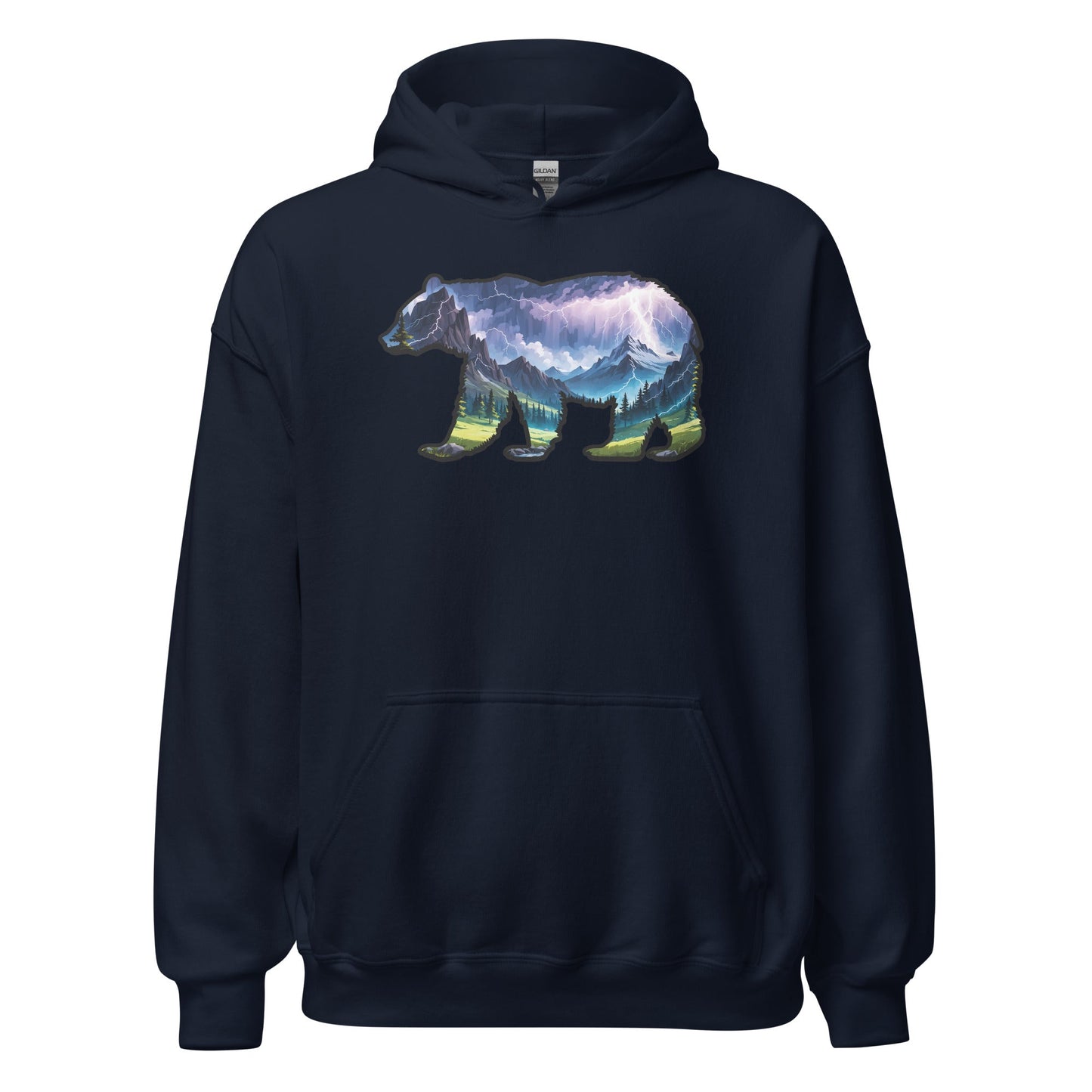 Lightning In The Mountains Bear Men's (Unisex) Hoodie - Hoodies - Discovery Co.
