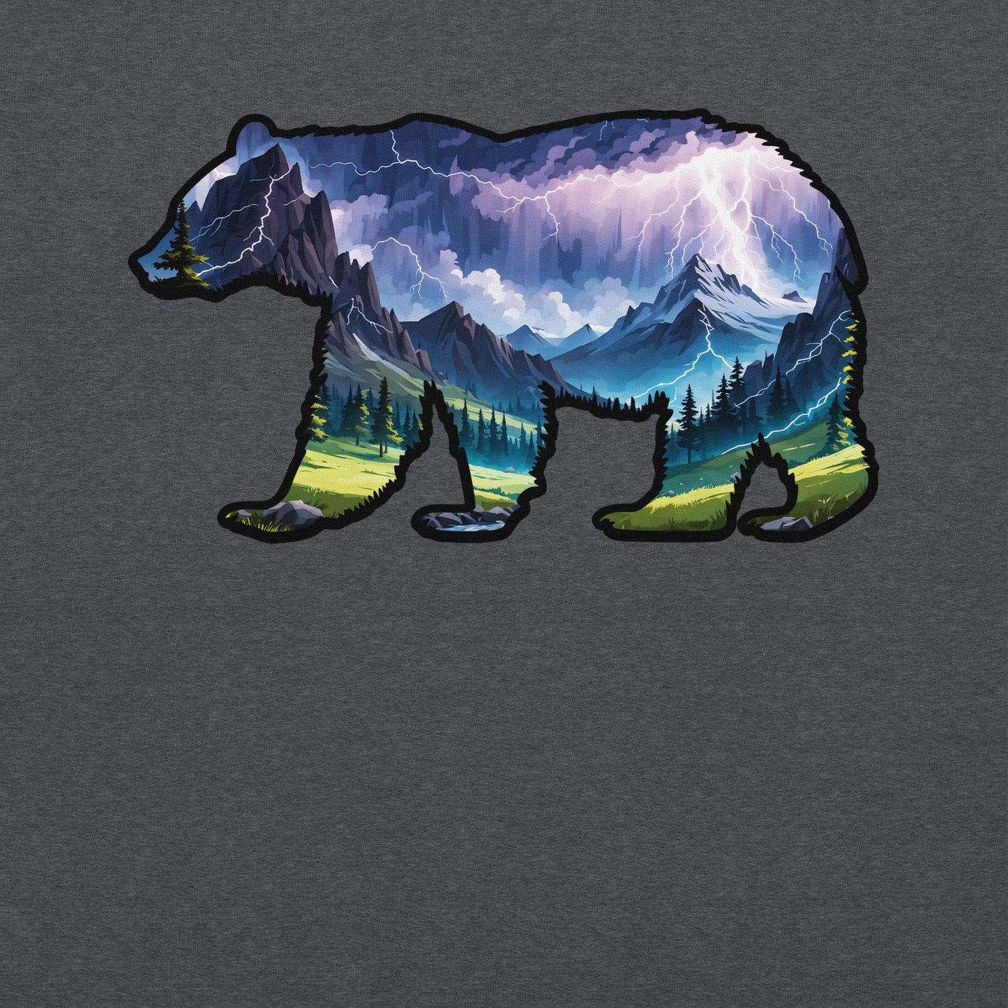 Lightning In The Mountains Bear Men's (Unisex) Hoodie - Hoodies - Discovery Co.