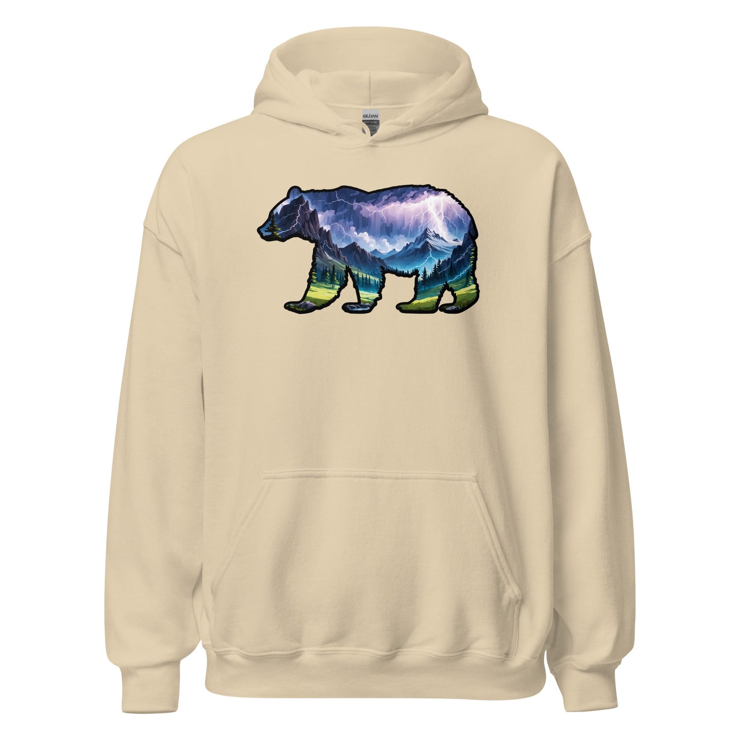 Lightning In The Mountains Bear Men's (Unisex) Hoodie - Hoodies - Discovery Co.