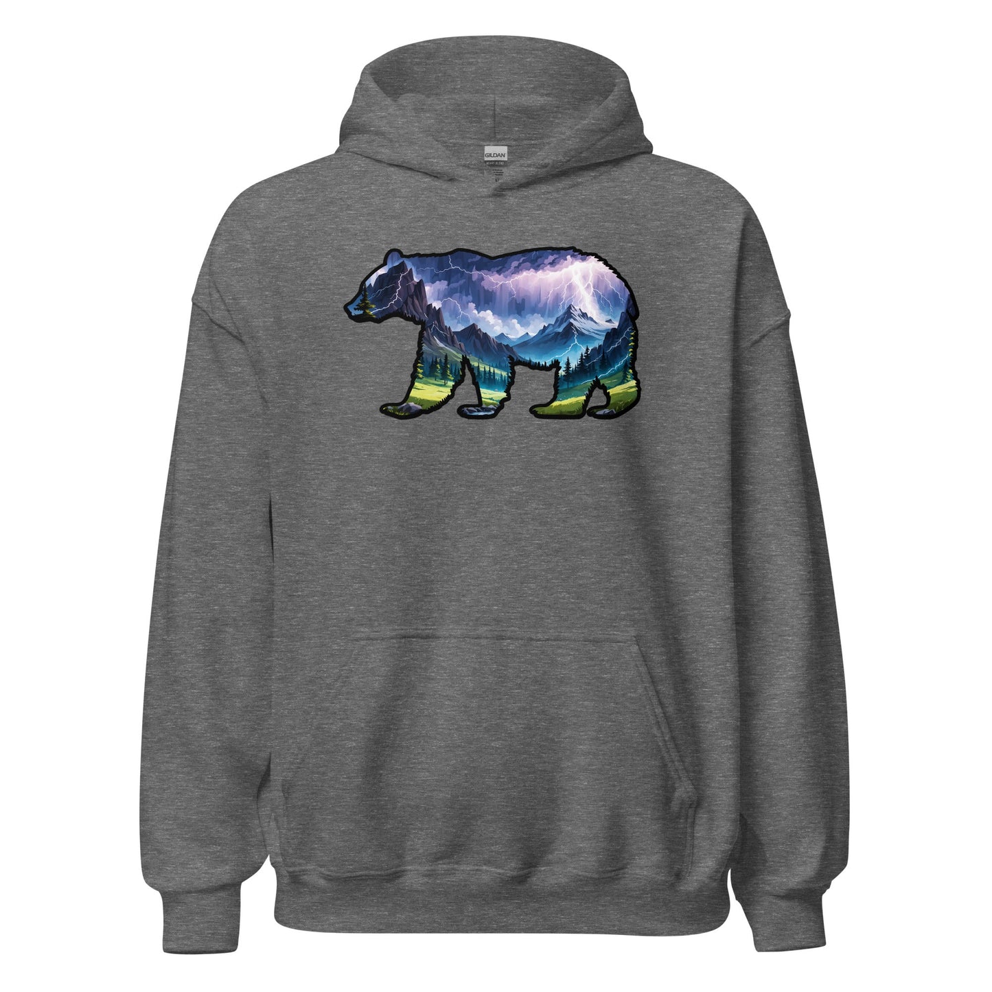 Lightning In The Mountains Bear Men's (Unisex) Hoodie - Hoodies - Discovery Co.