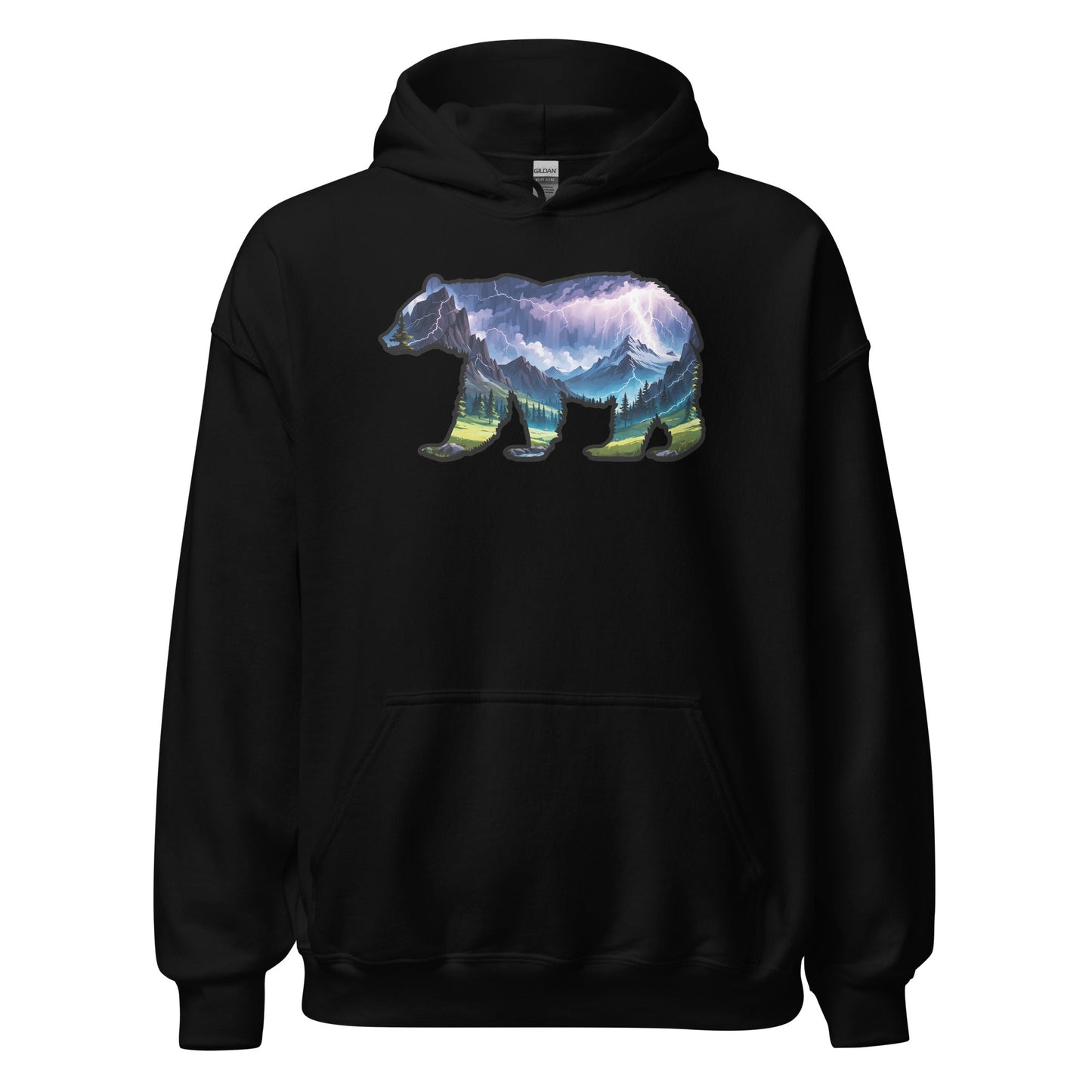 Lightning In The Mountains Bear Women's (Unisex) Hoodie - Hoodies - Discovery Co.