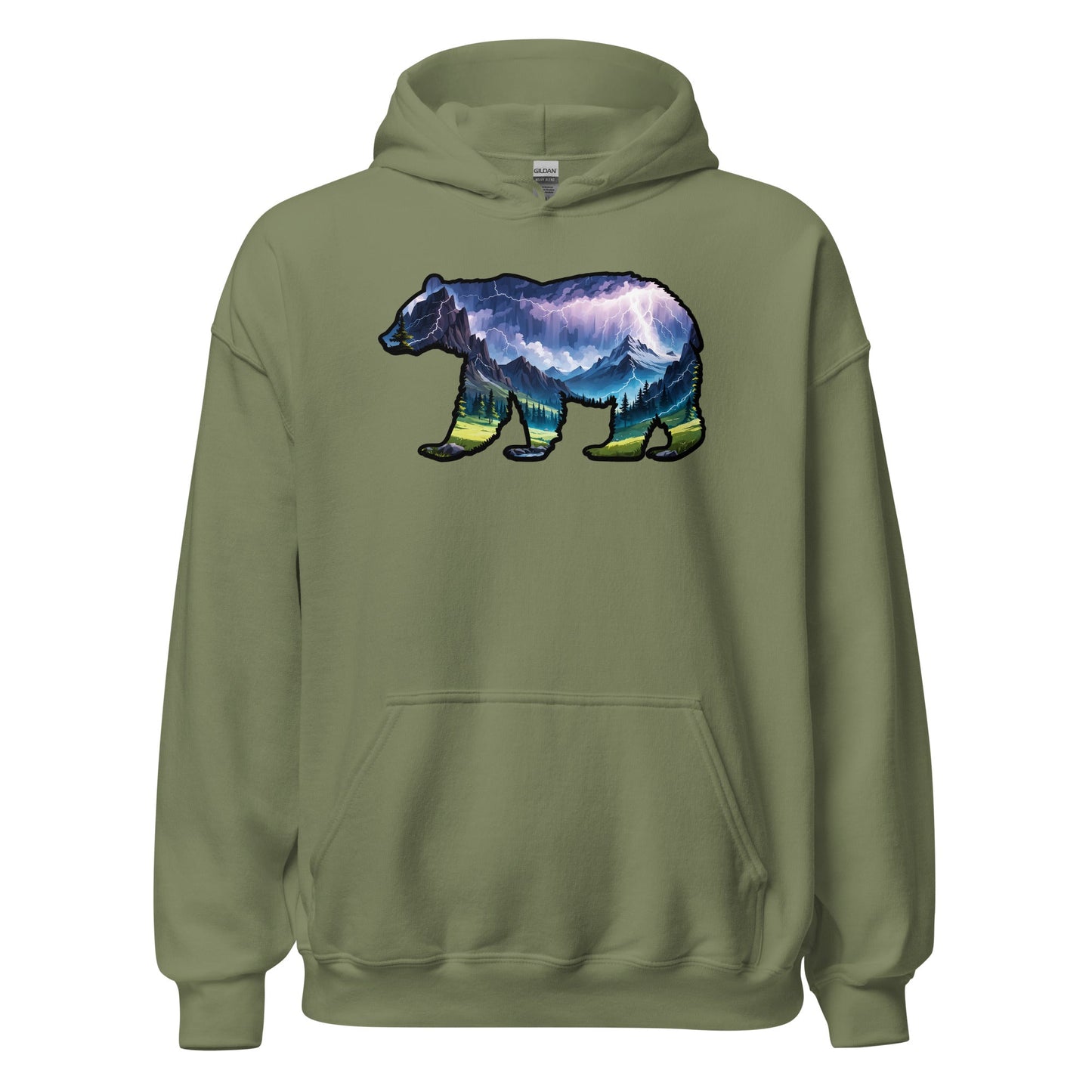 Lightning In The Mountains Bear Women's (Unisex) Hoodie - Hoodies - Discovery Co.