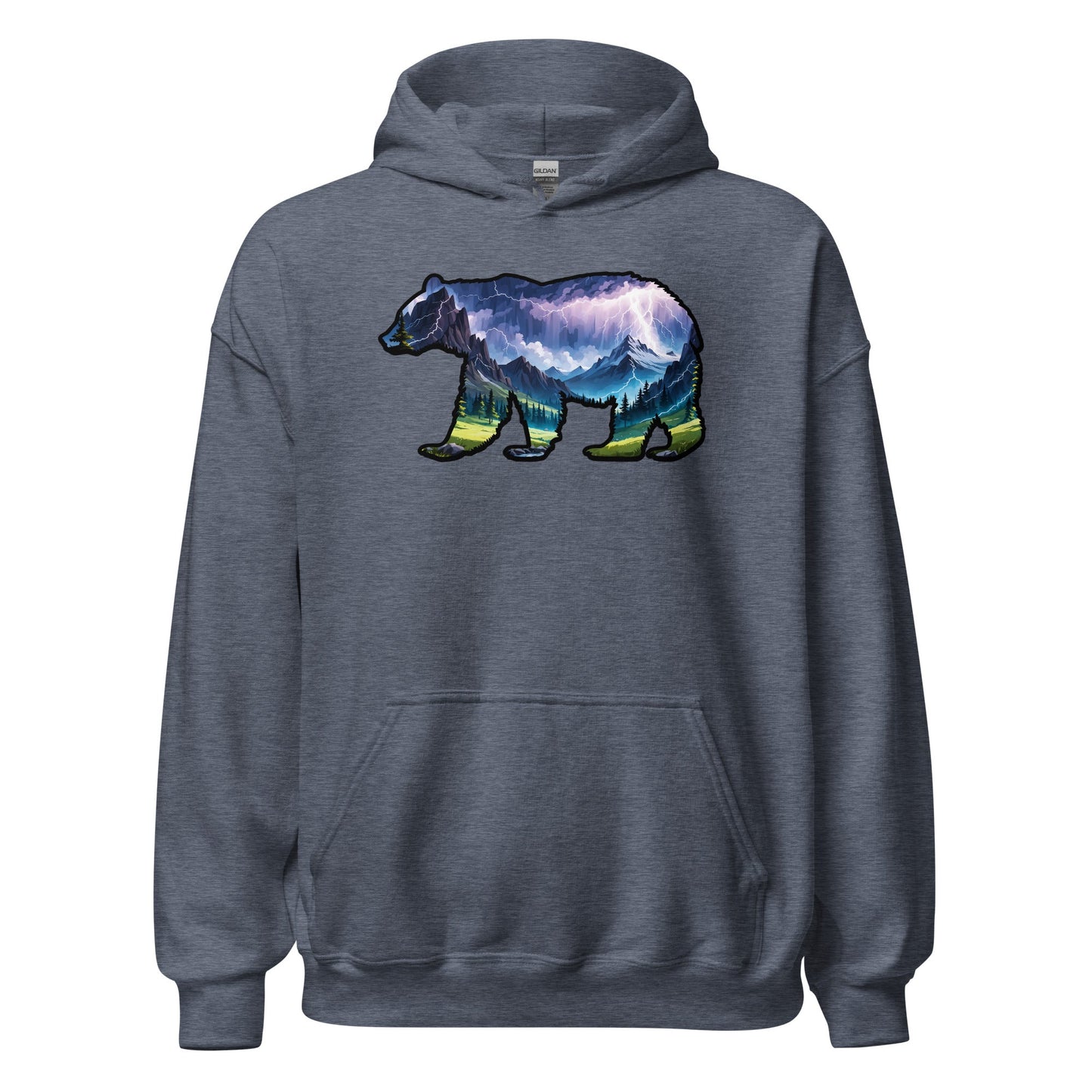 Lightning In The Mountains Bear Women's (Unisex) Hoodie - Hoodies - Discovery Co.