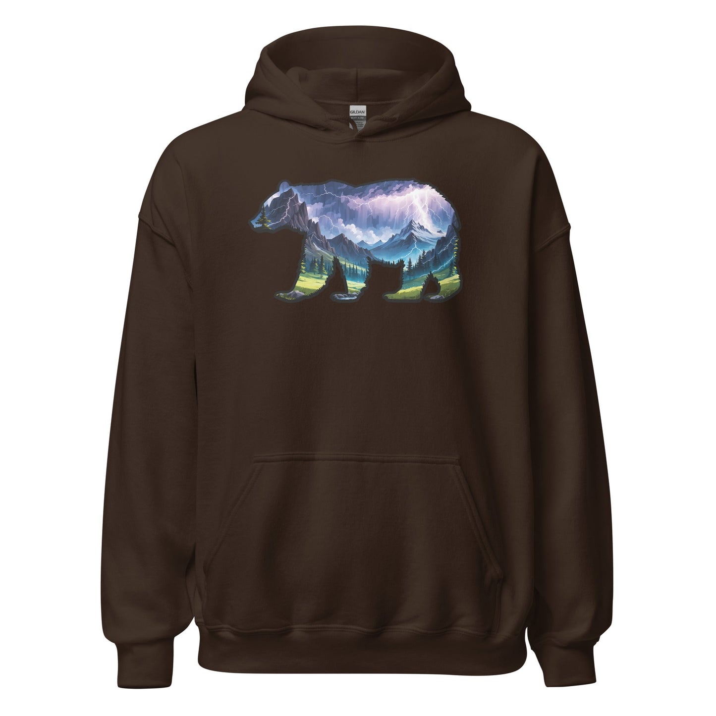 Lightning In The Mountains Bear Women's (Unisex) Hoodie - Hoodies - Discovery Co.