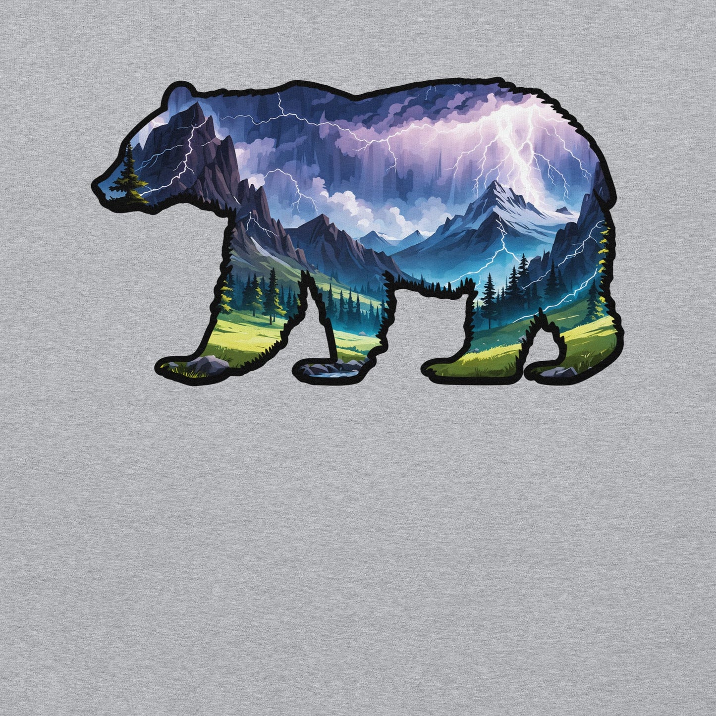 Lightning In The Mountains Bear Women's (Unisex) Hoodie - Hoodies - Discovery Co.