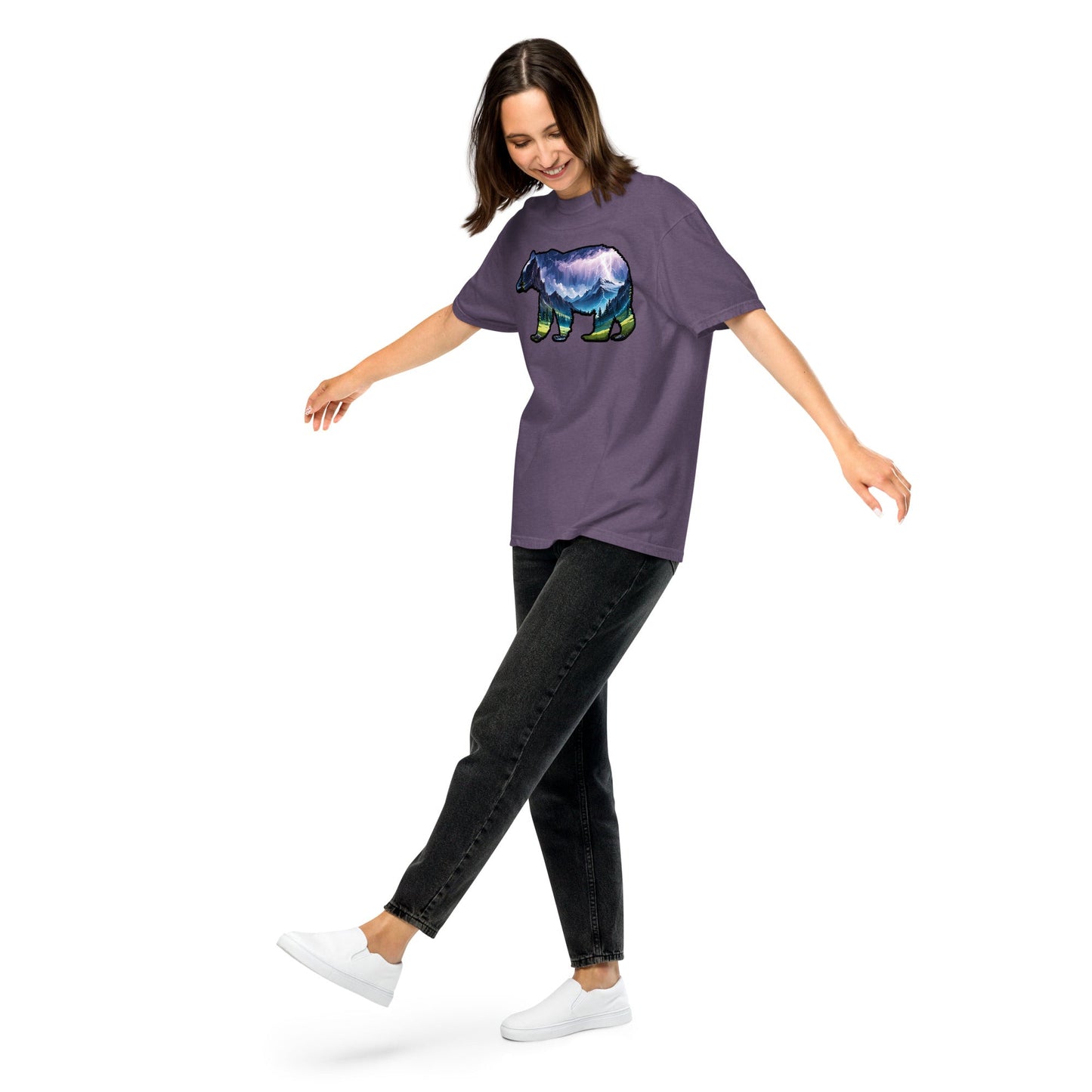 Lightning In The Mountains Bear Women's (Unisex) Premium Tee - Women's Shirts - Discovery Co.
