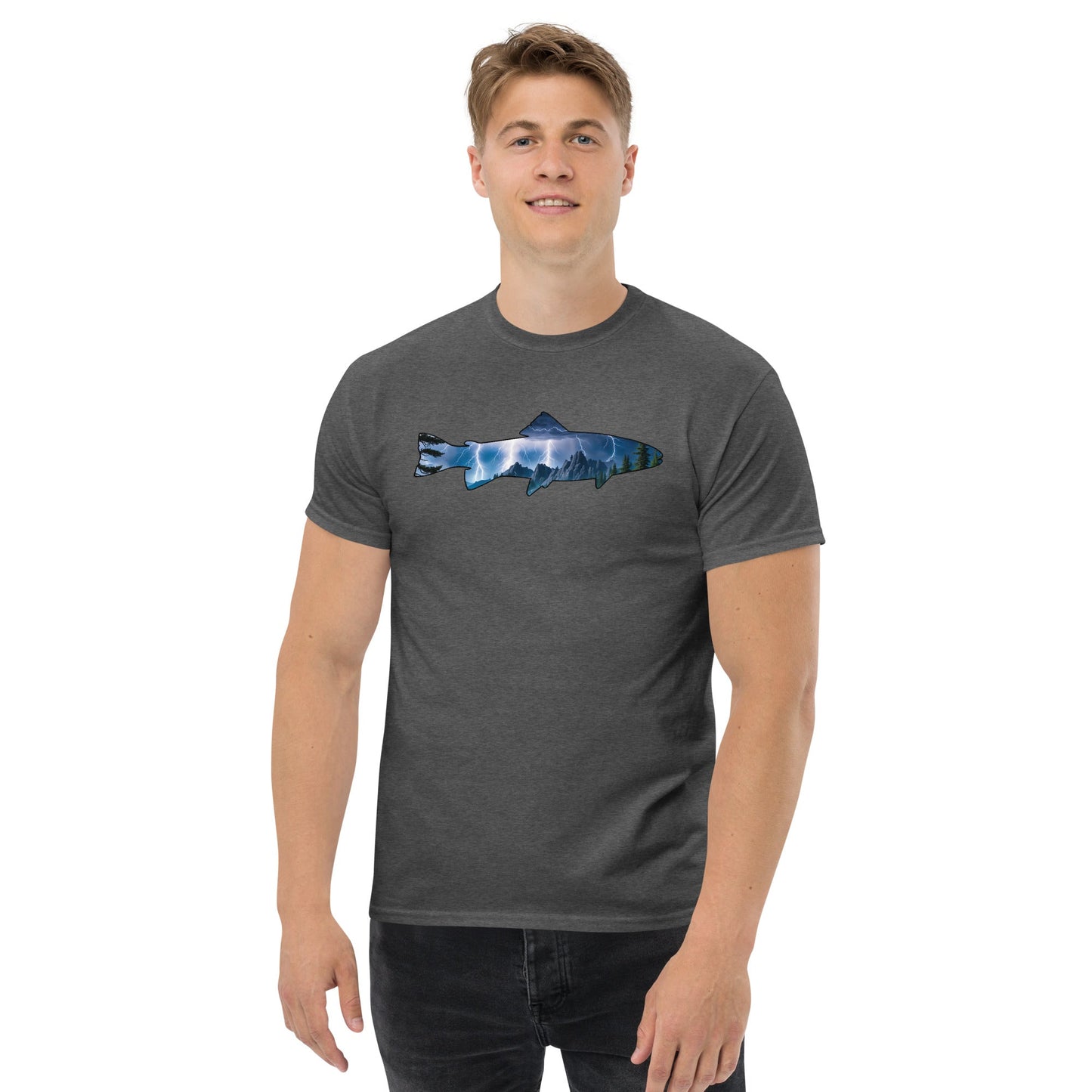 Lightning In The Mountains Trout Men's (Unisex) Classic Tee - Men's Shirts - Discovery Co.