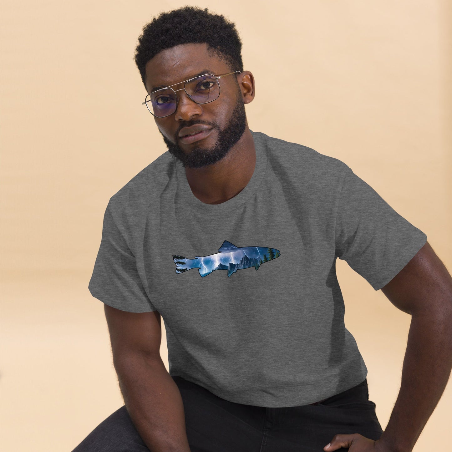 Lightning In The Mountains Trout Men's (Unisex) Classic Tee - Men's Shirts - Discovery Co.