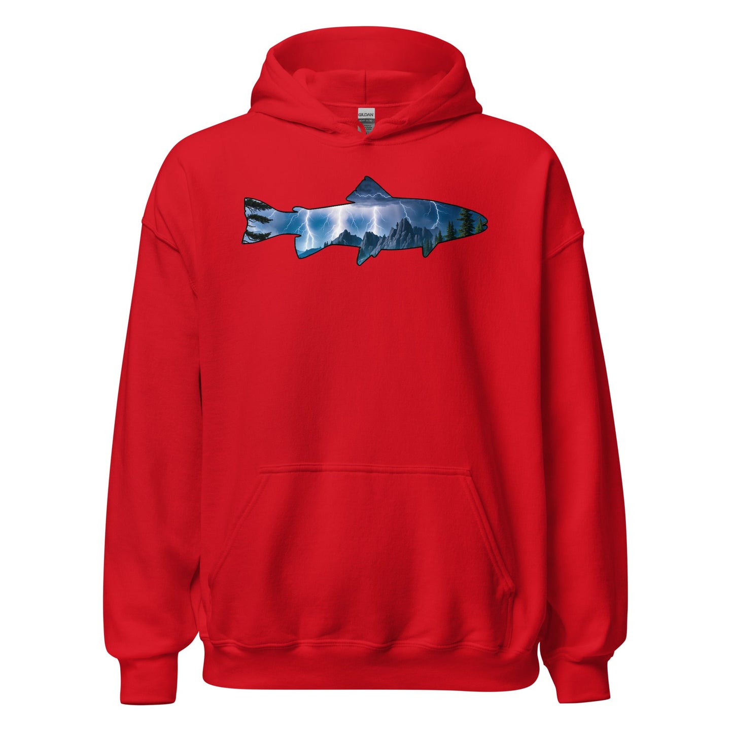 Lightning In The Mountains Trout Men's (Unisex) Hoodie - Hoodies - Discovery Co.