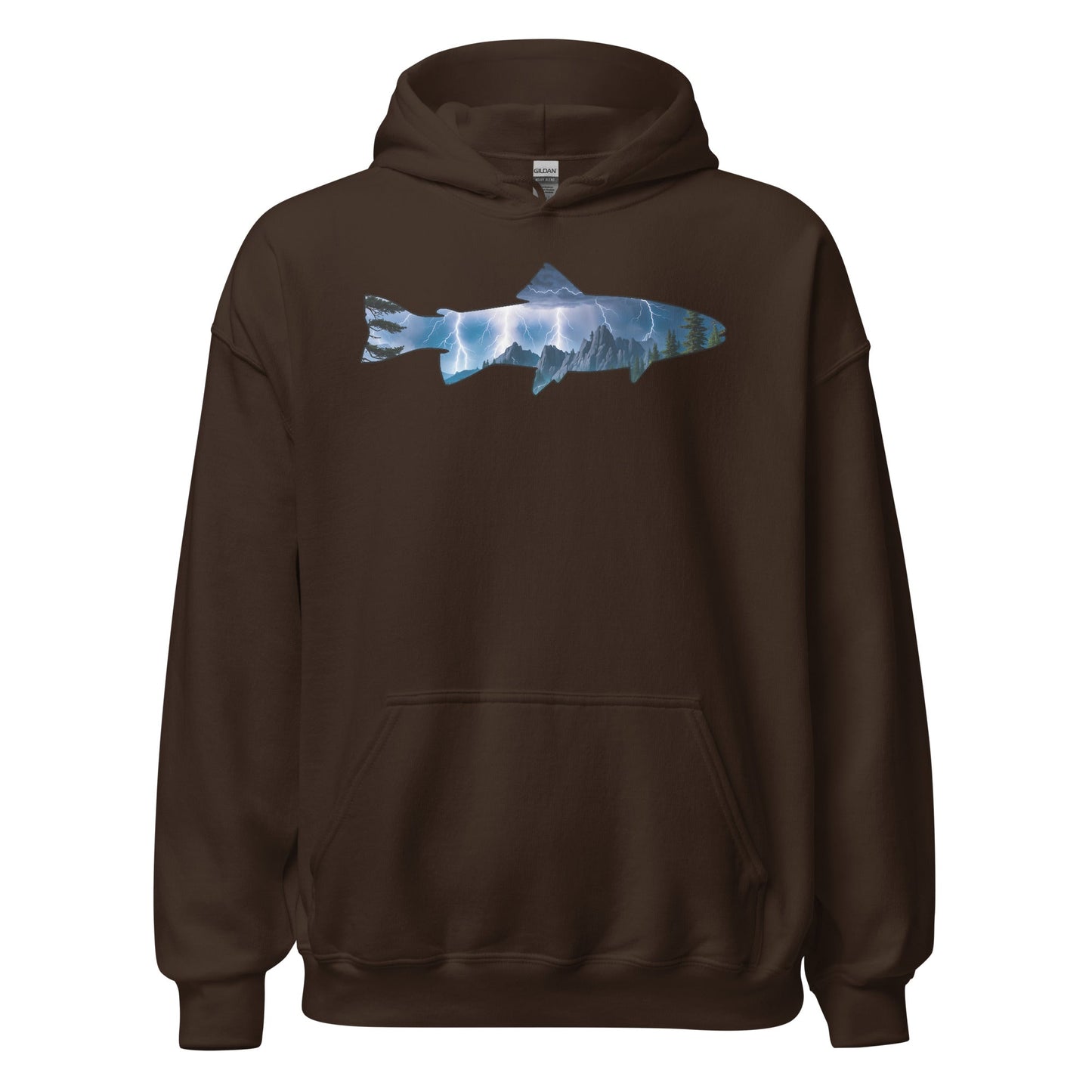 Lightning In The Mountains Trout Men's (Unisex) Hoodie - Hoodies - Discovery Co.
