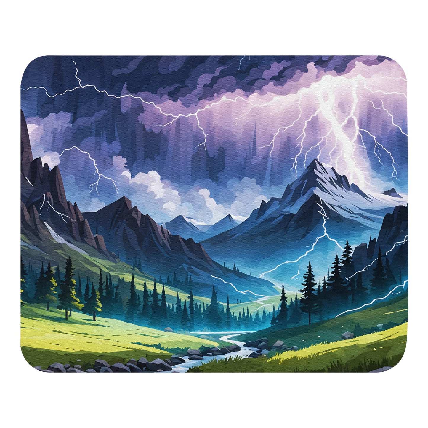 Lightning Over Mountains IV Mouse Pad - Mouse Pads - Discovery Co.