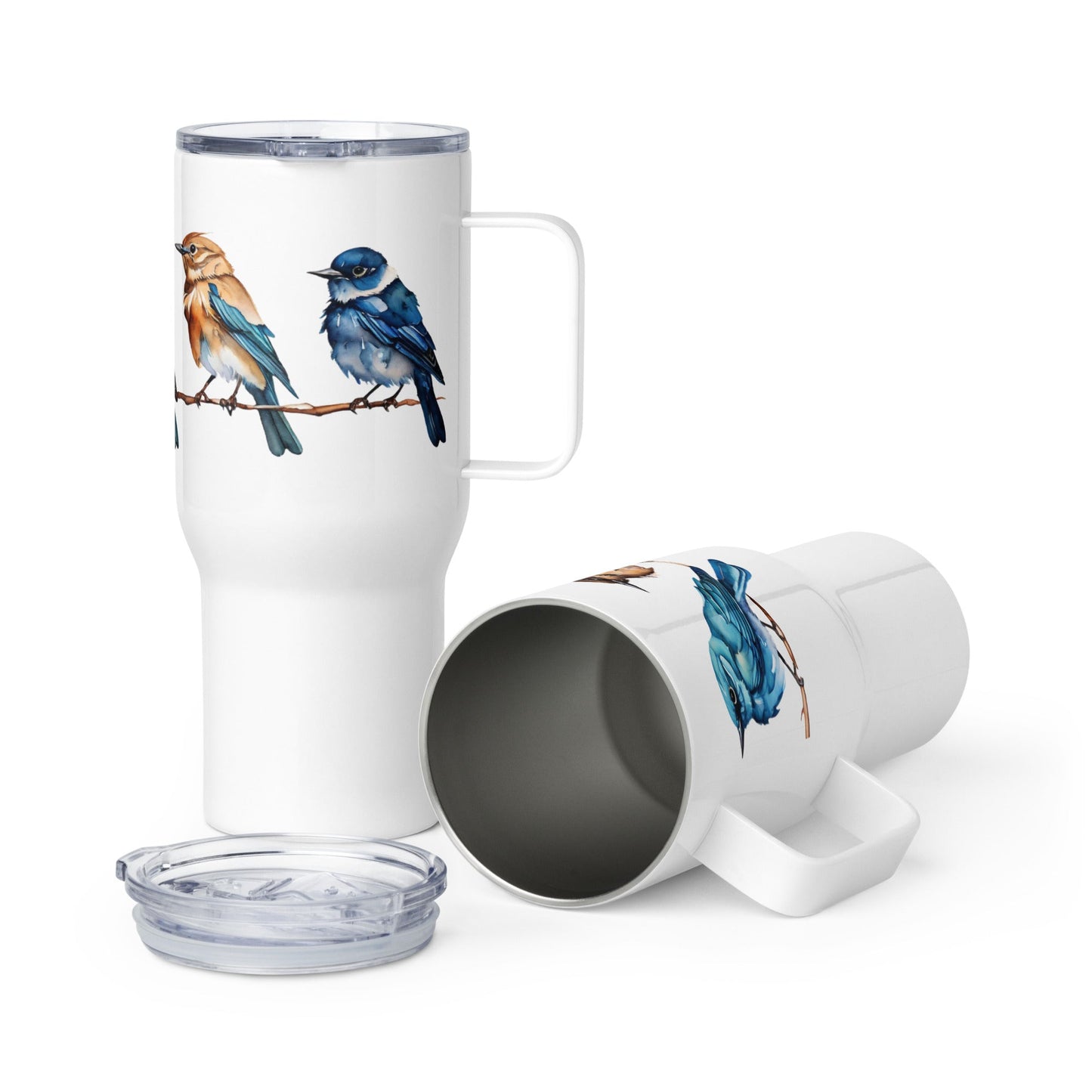 Line of Birds Watercolor Art Stainless Steel Travel Mug - Travel Mug - Discovery Co.