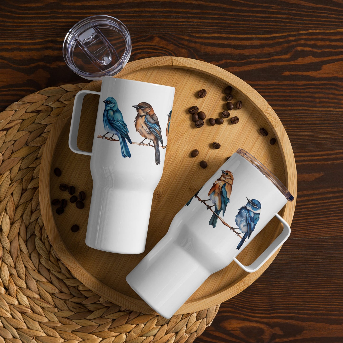 Line of Birds Watercolor Art Travel Mug - Travel Mug - Discovery Co.