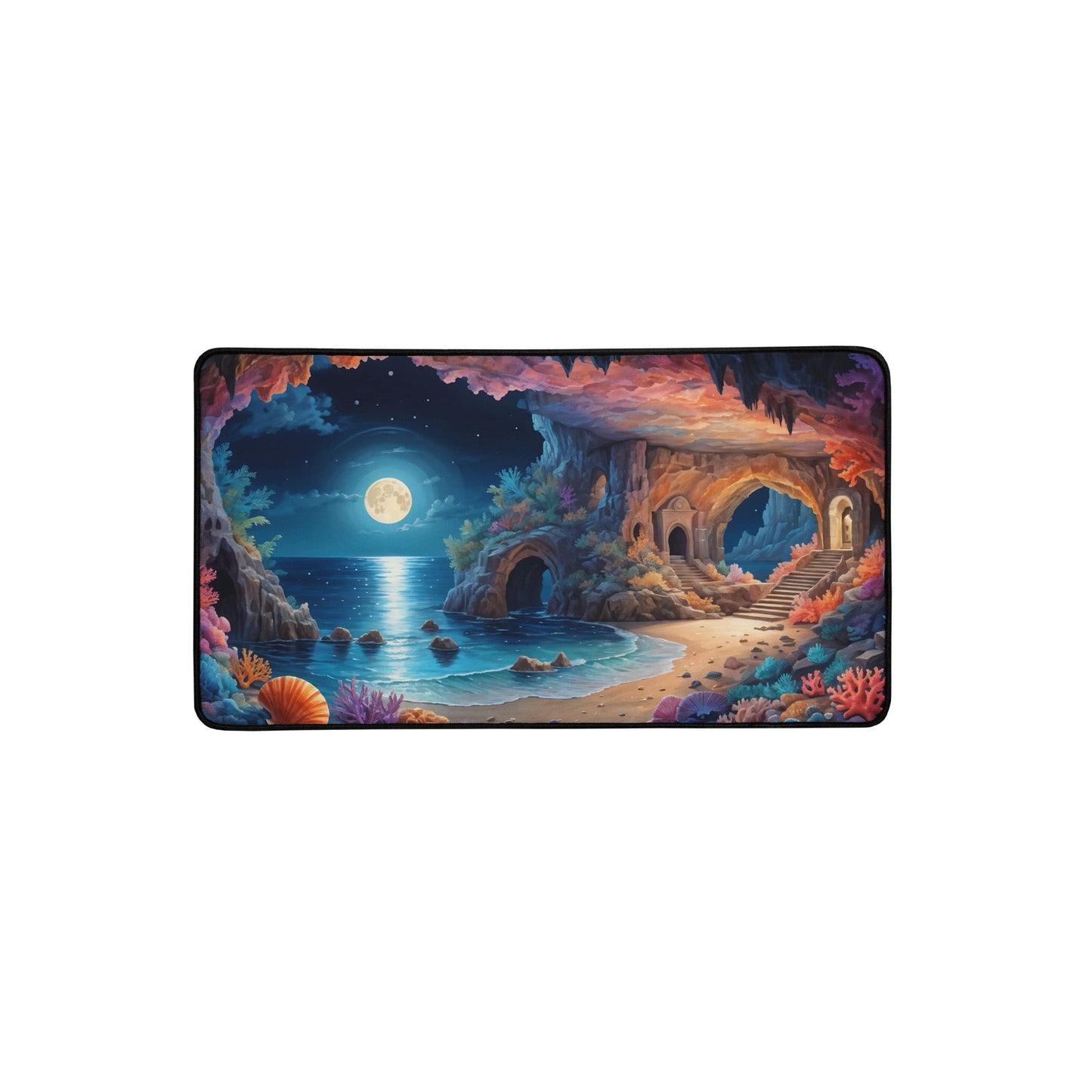 Majestic Moonlit Beach Desk Mat - Mouse Pads - Discovery Co.