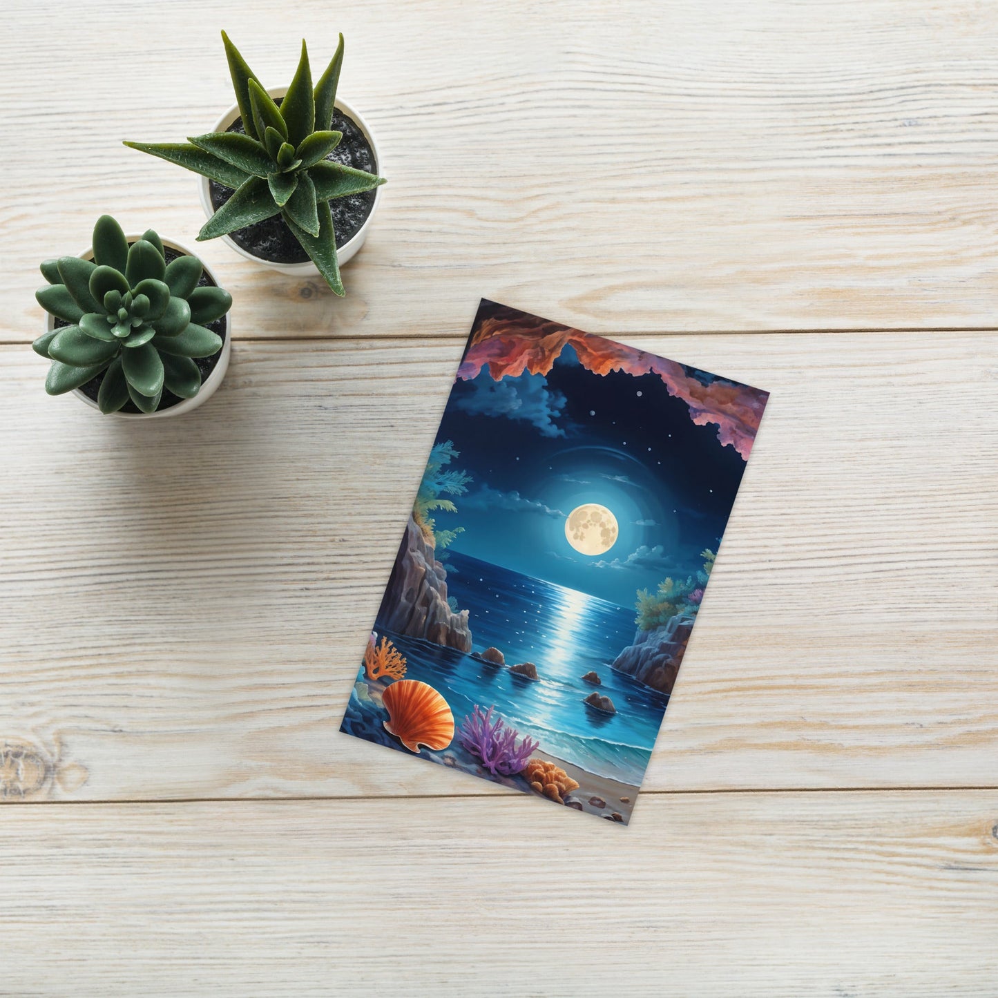 Majestic Moonlit Beach Greeting Card - Greeting Card - Discovery Co.