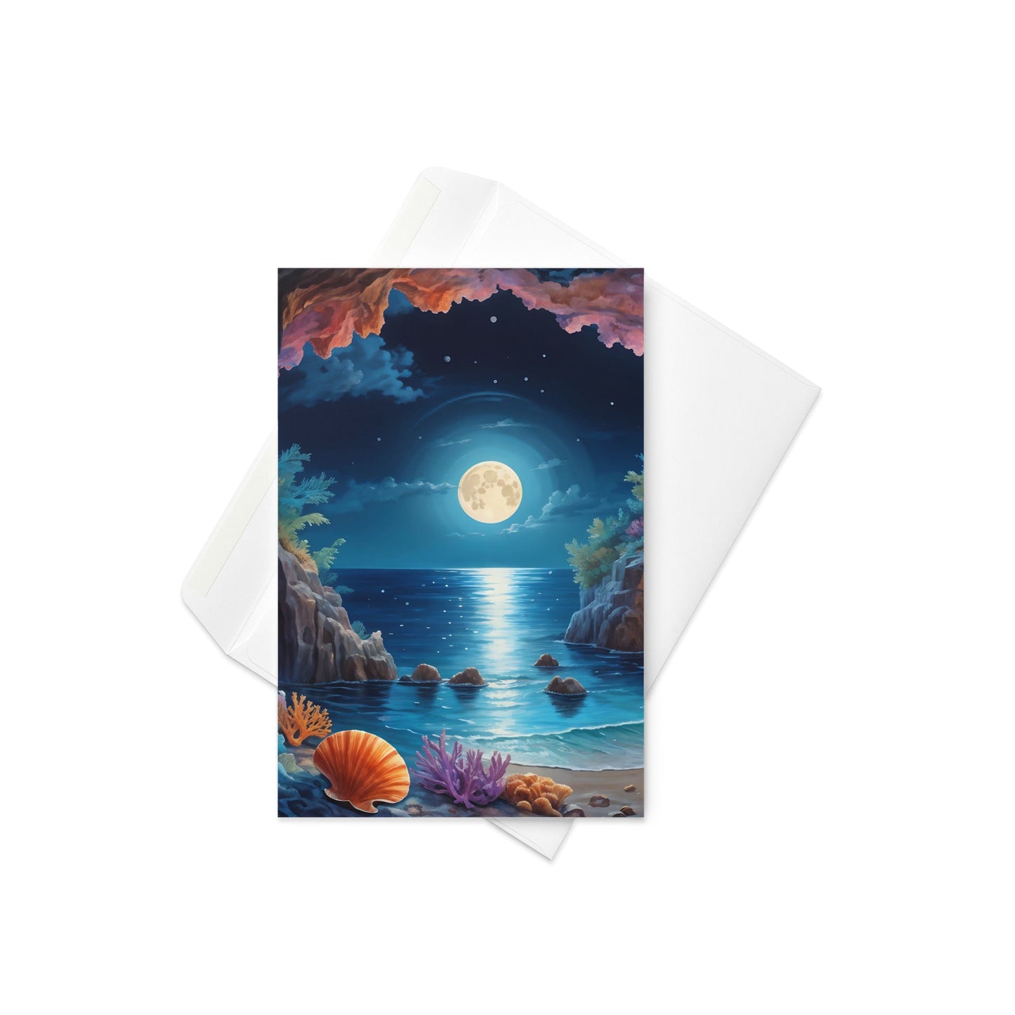 Majestic Moonlit Beach Greeting Card - Greeting Card - Discovery Co.