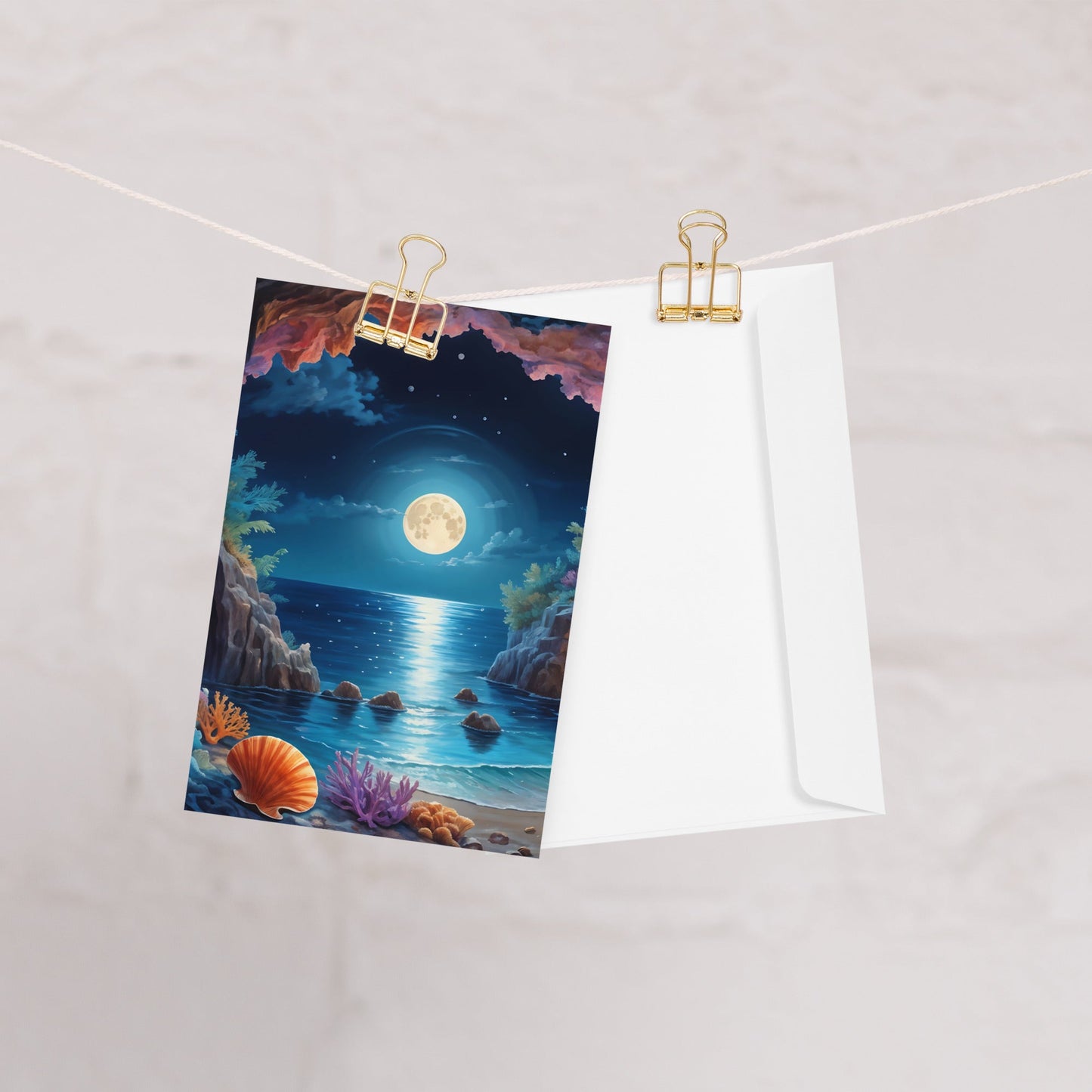 Majestic Moonlit Beach Greeting Card - Greeting Card - Discovery Co.