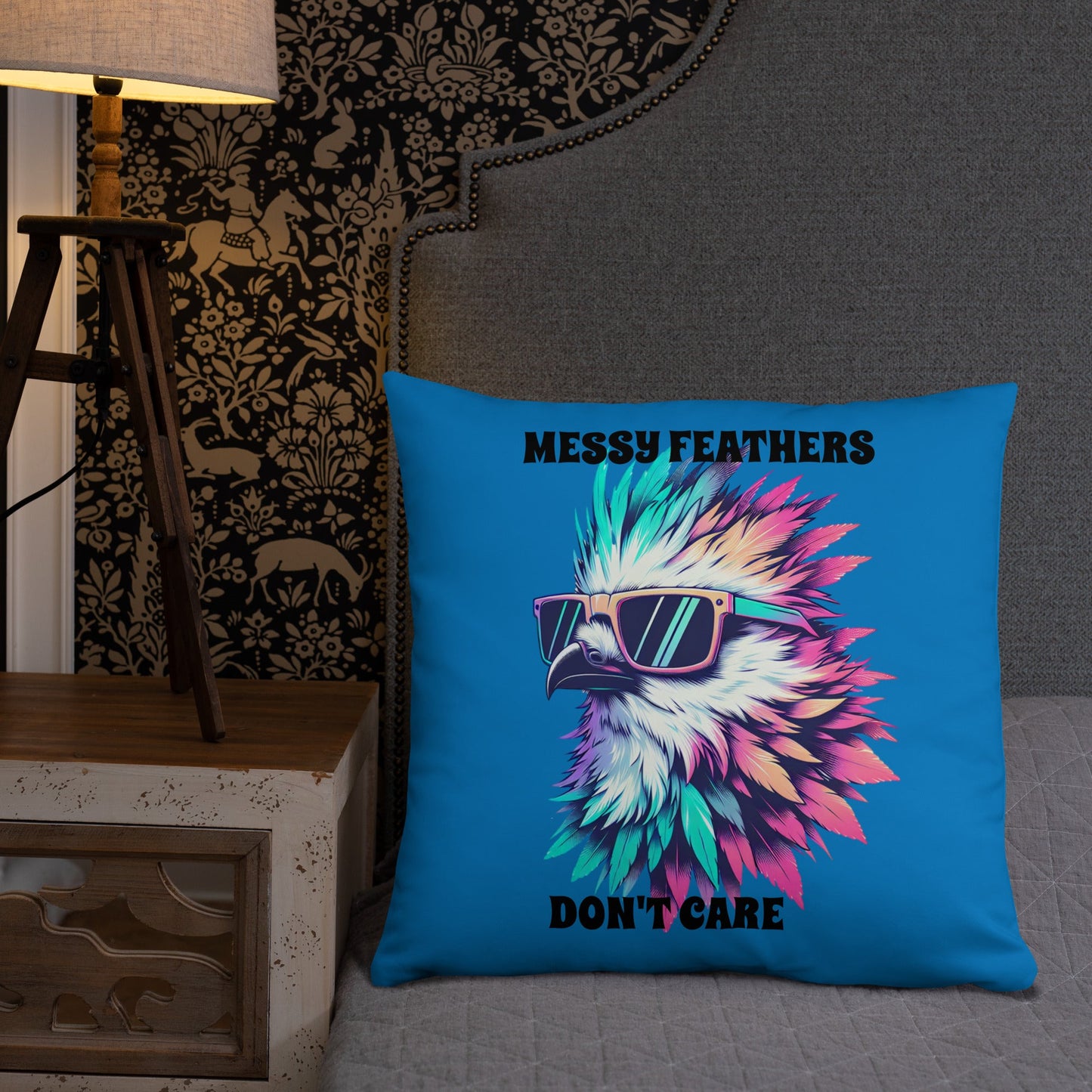Messy Feathers Don't Care Basic Pillow - Pillows - Discovery Co.