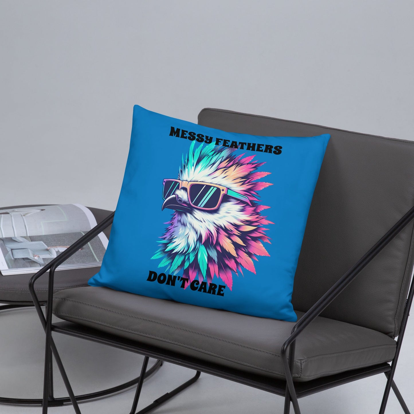 Messy Feathers Don't Care Basic Pillow - Pillows - Discovery Co.