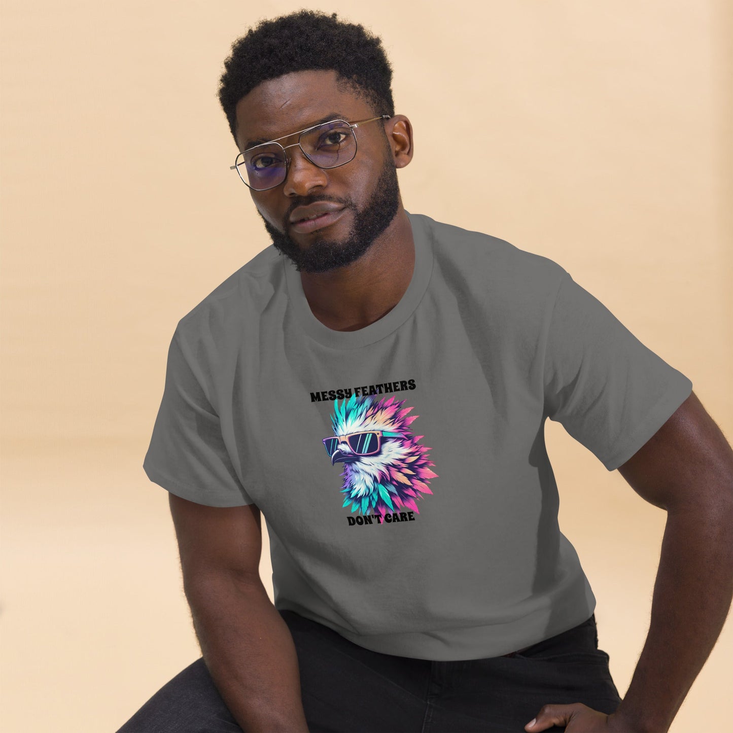 Messy Feathers Don't Care Men's (Unisex) Classic Tee - Men's Shirts - Discovery Co.