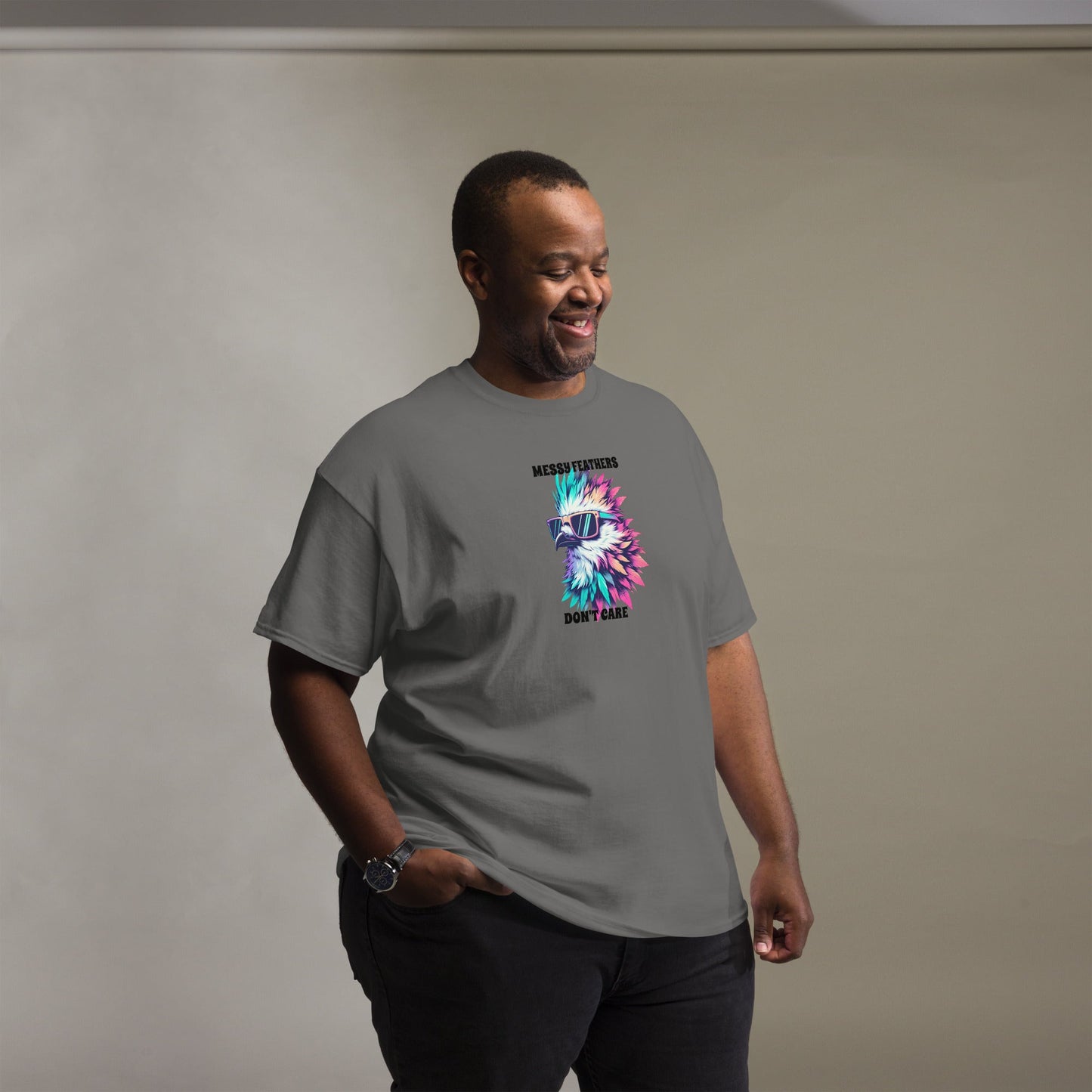 Messy Feathers Don't Care Men's (Unisex) Classic Tee - Men's Shirts - Discovery Co.