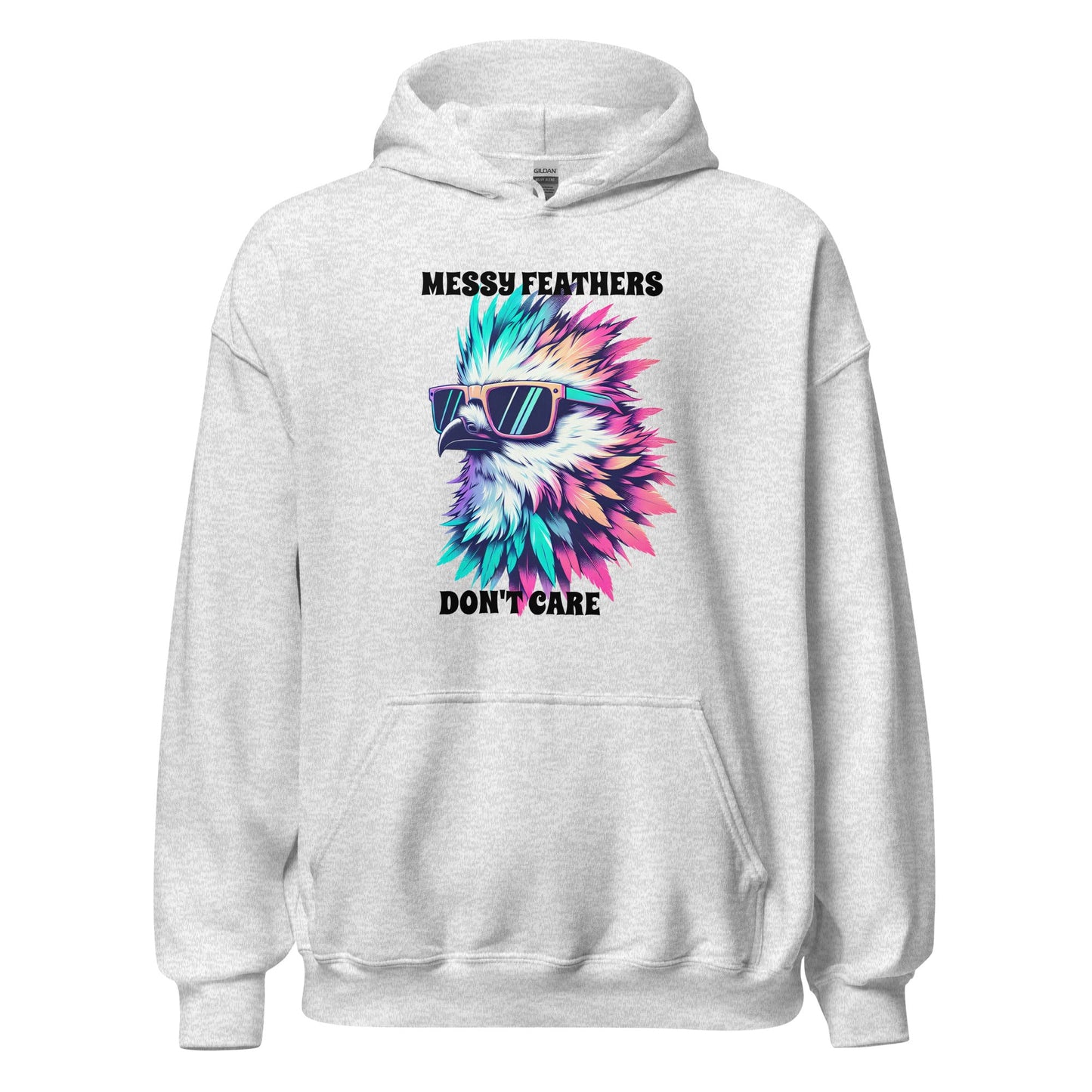 Messy Feathers Don't Care Men's (Unisex) Hoodie - Hoodies - Discovery Co.