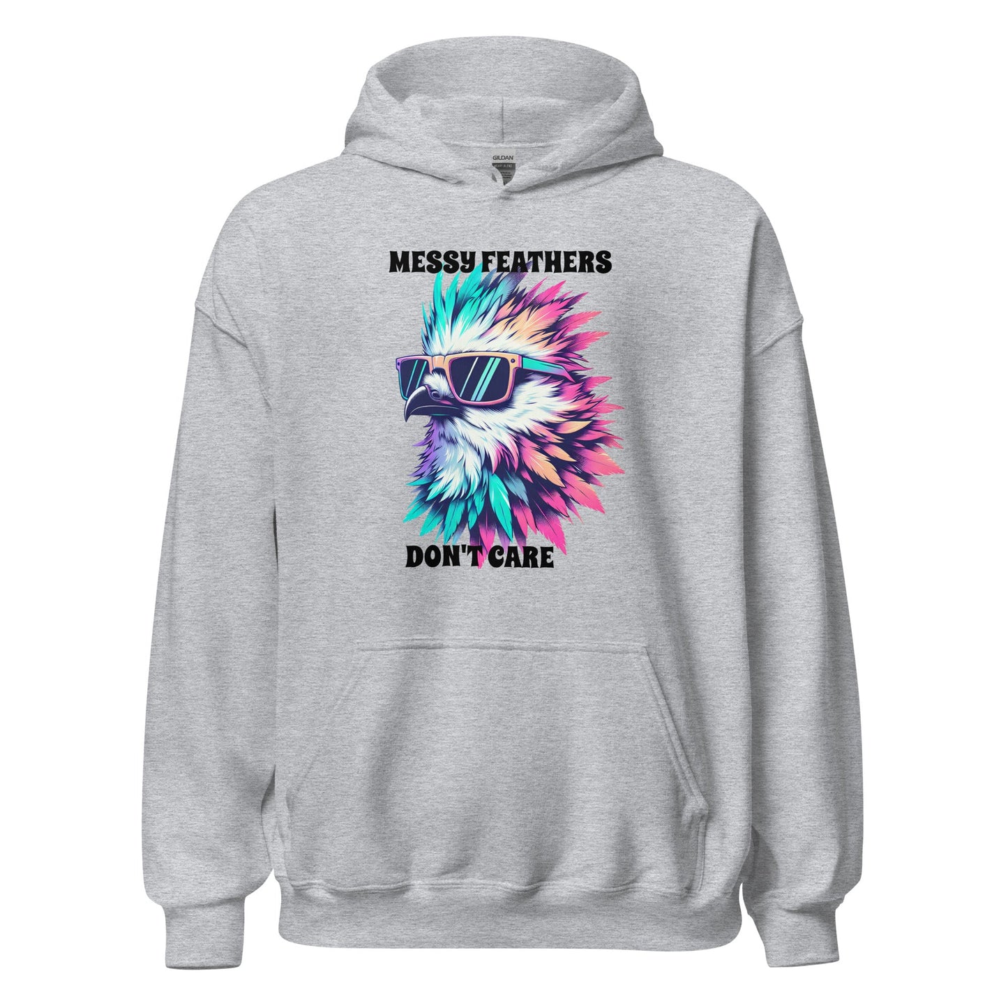 Messy Feathers Don't Care Men's (Unisex) Hoodie - Hoodies - Discovery Co.