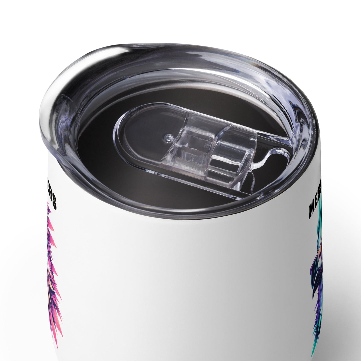Messy Feathers Don't Care Stainless Steel Wine Tumbler - Steel Tumbler - Discovery Co.