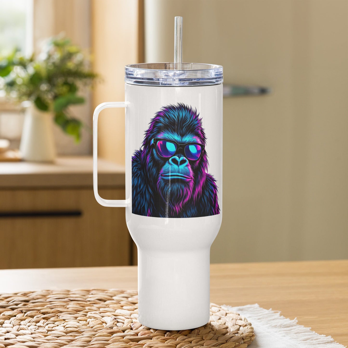 Monkey Travel Mug With Handle (25 oz and 40 oz) - Travel Mug - Discovery Co.