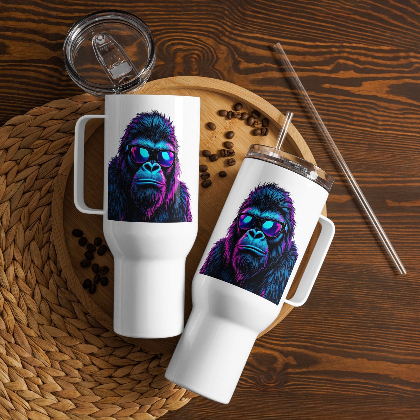 Monkey Travel Mug With Handle (25 oz and 40 oz) - Travel Mug - Discovery Co.