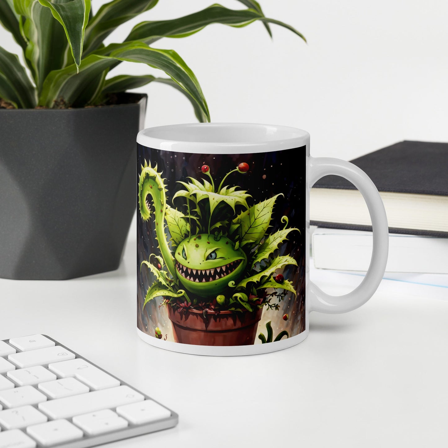Monster Venus Flytrap White Glossy Mug (11 oz, 15 oz, 20 oz) - Mugs - Discovery Co.