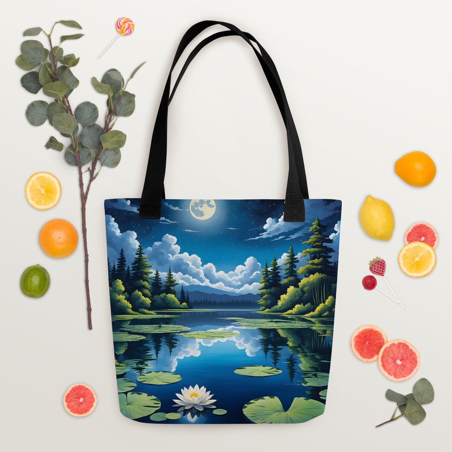 Moon Over Lake II Tote Bag - Tote Bags - Discovery Co.