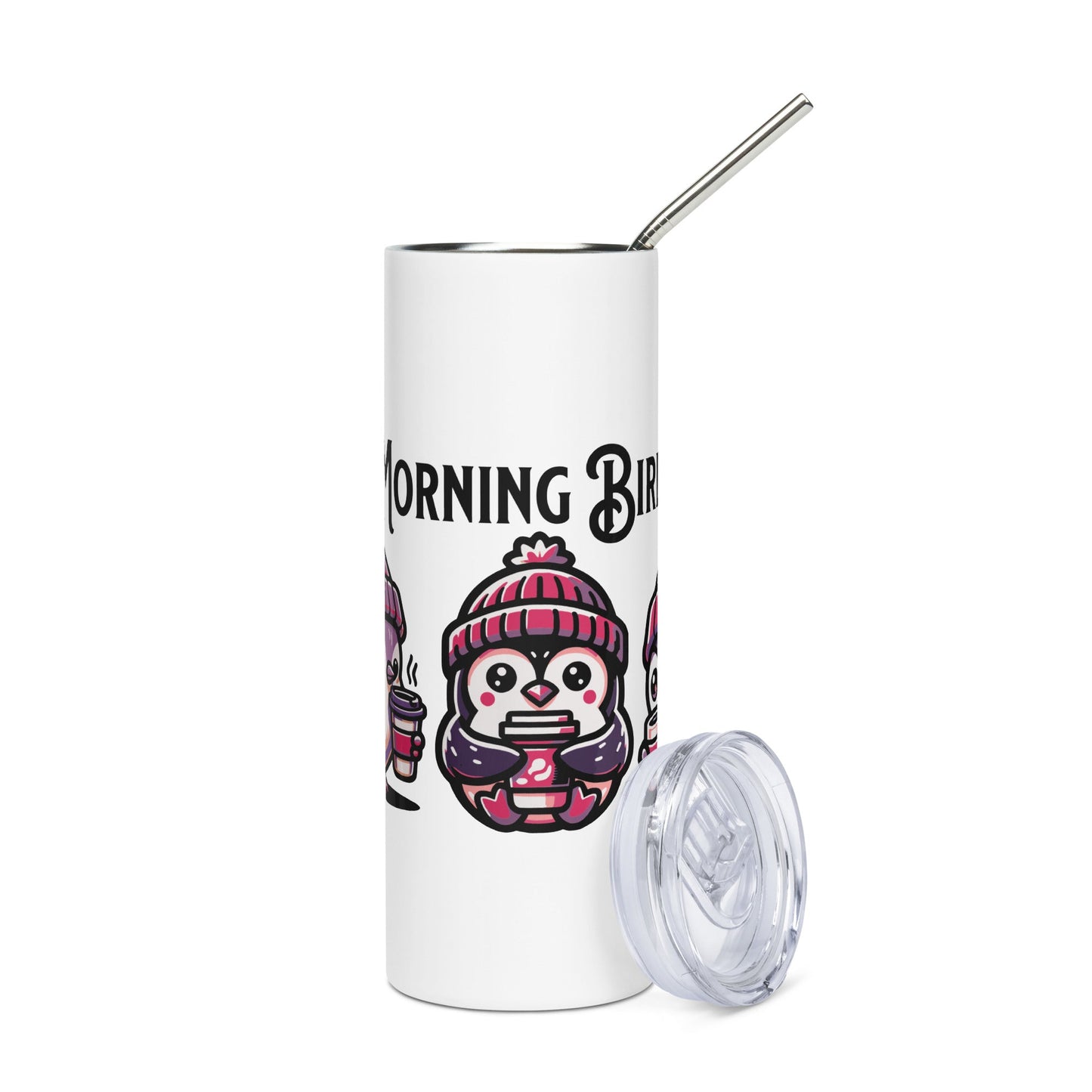 Morning Birds (Purple) Stainless Steel Tumbler - Steel Tumbler - Discovery Co.