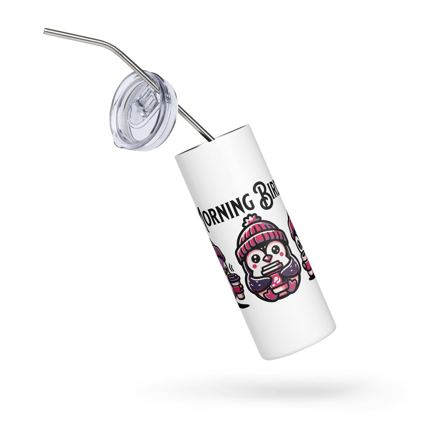 Morning Birds (Purple) Stainless Steel Tumbler - Steel Tumbler - Discovery Co.