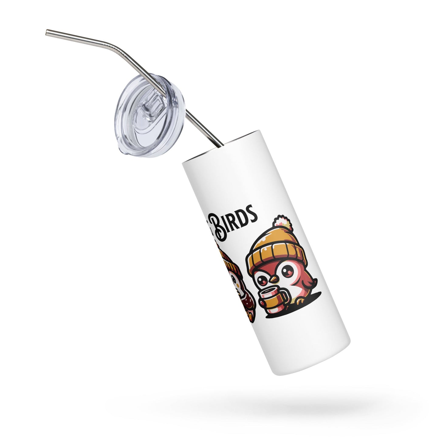 Morning Birds (Tan) Stainless Steel Tumbler - Steel Tumbler - Discovery Co.