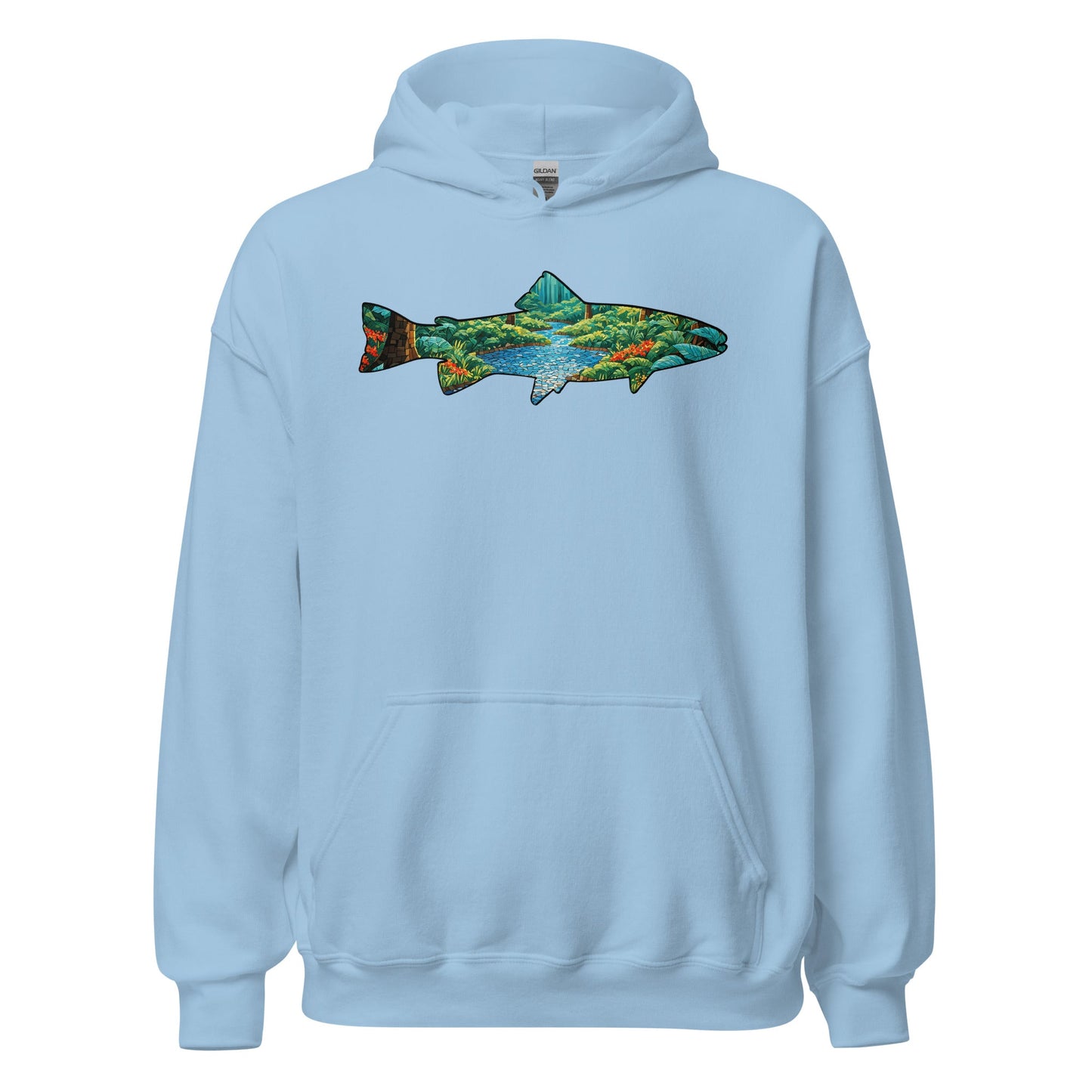 Mosaic Forest Trout Women's (Unisex) Hoodie - Hoodies - Discovery Co.