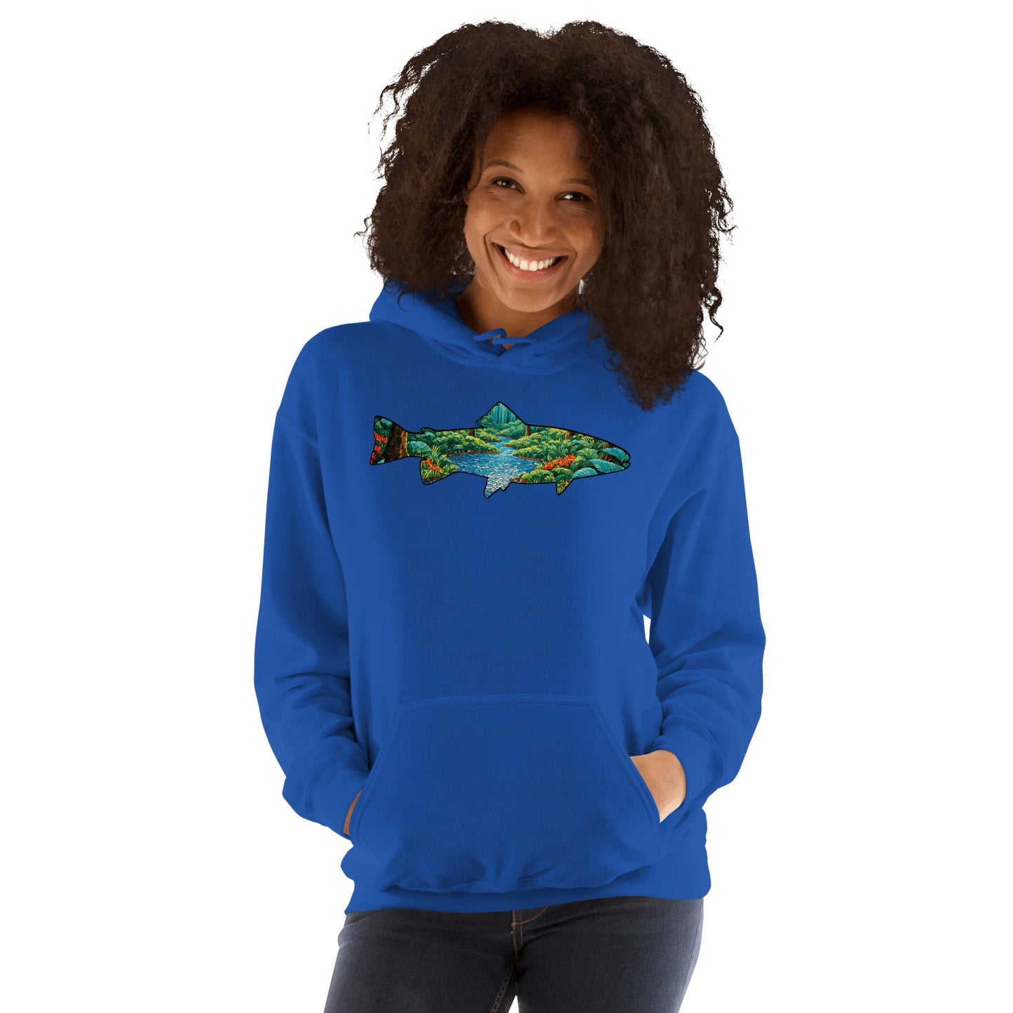 Mosaic Forest Trout Women's (Unisex) Hoodie - Hoodies - Discovery Co.