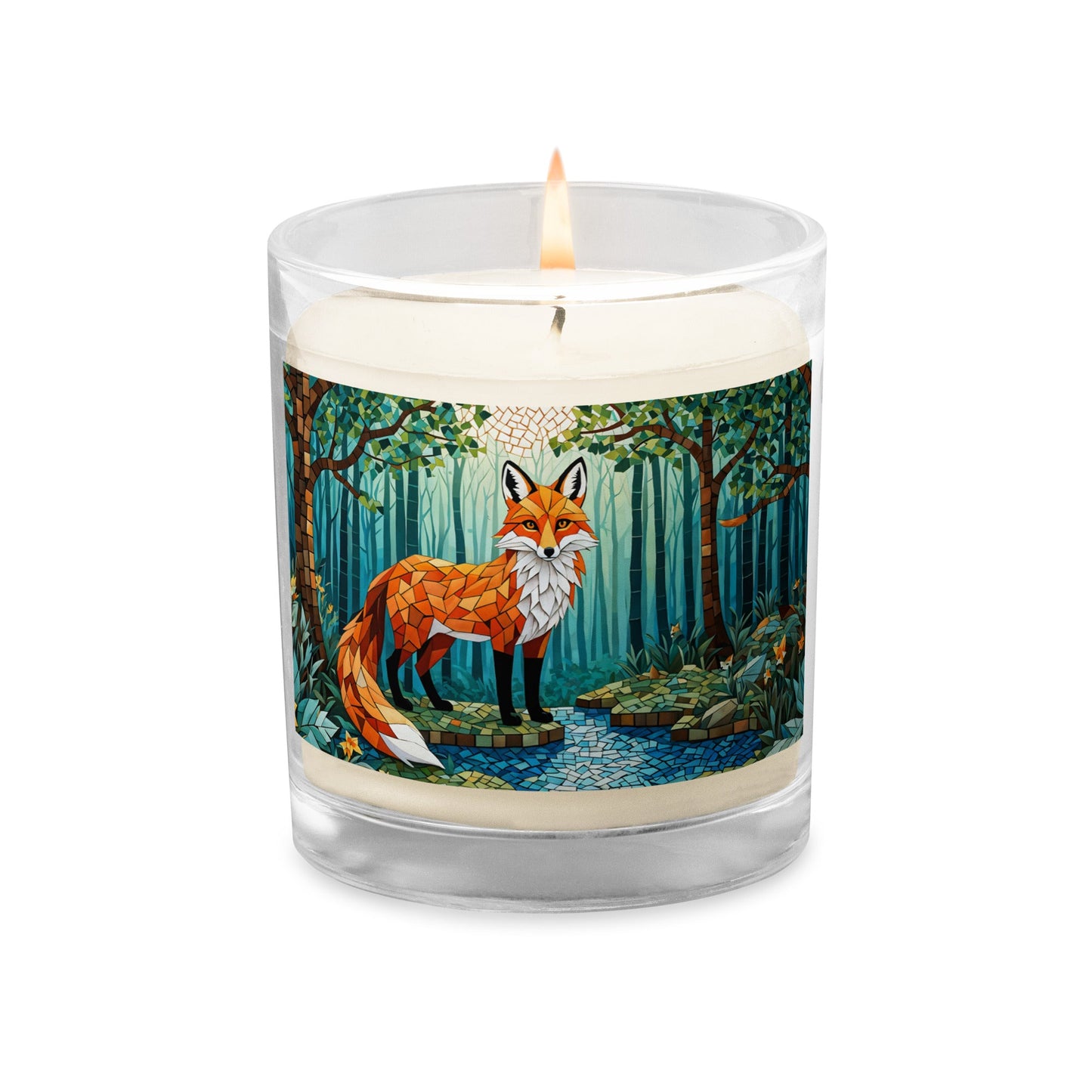 Mosaic Fox By The River Glass Jar Soy Wax Candle - Candles - Discovery Co.
