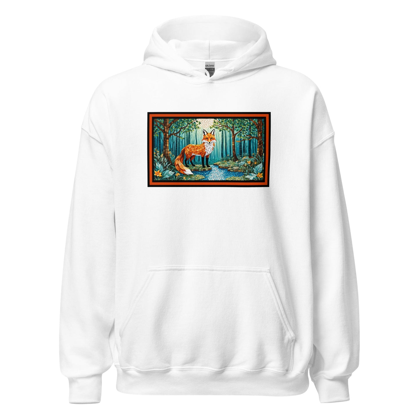 Mosaic Fox By The River Men's (Unisex) Hoodie - Hoodies - Discovery Co.