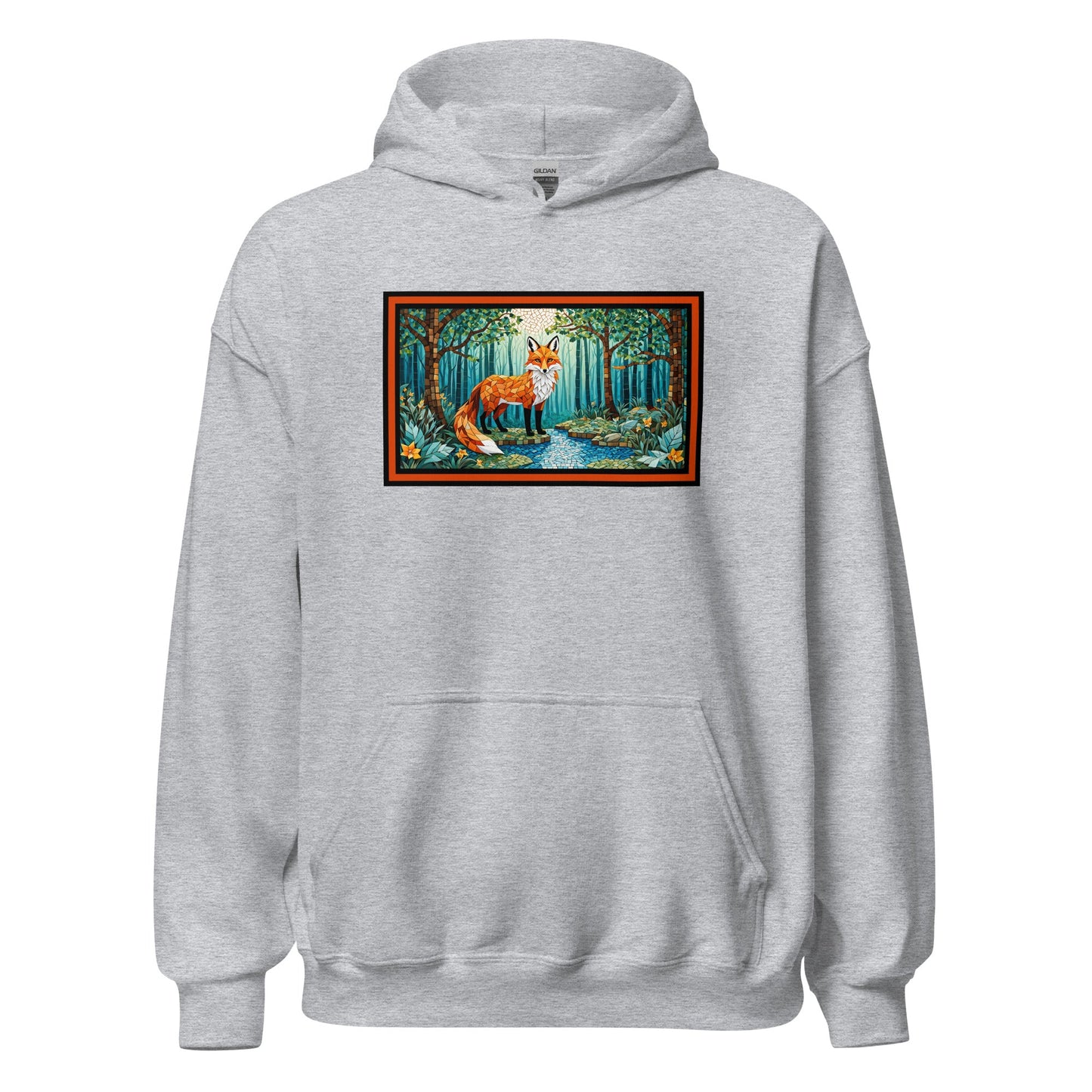 Mosaic Fox By The River Men's (Unisex) Hoodie - Hoodies - Discovery Co.