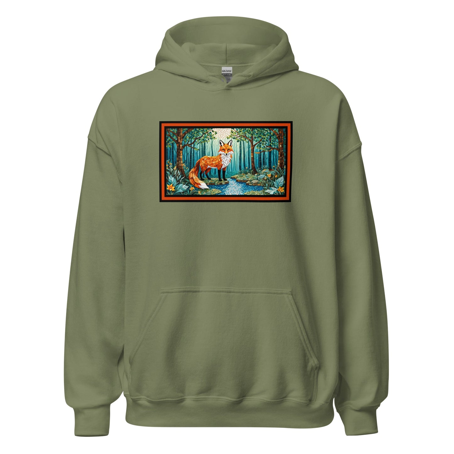 Mosaic Fox By The River Men's (Unisex) Hoodie - Hoodies - Discovery Co.