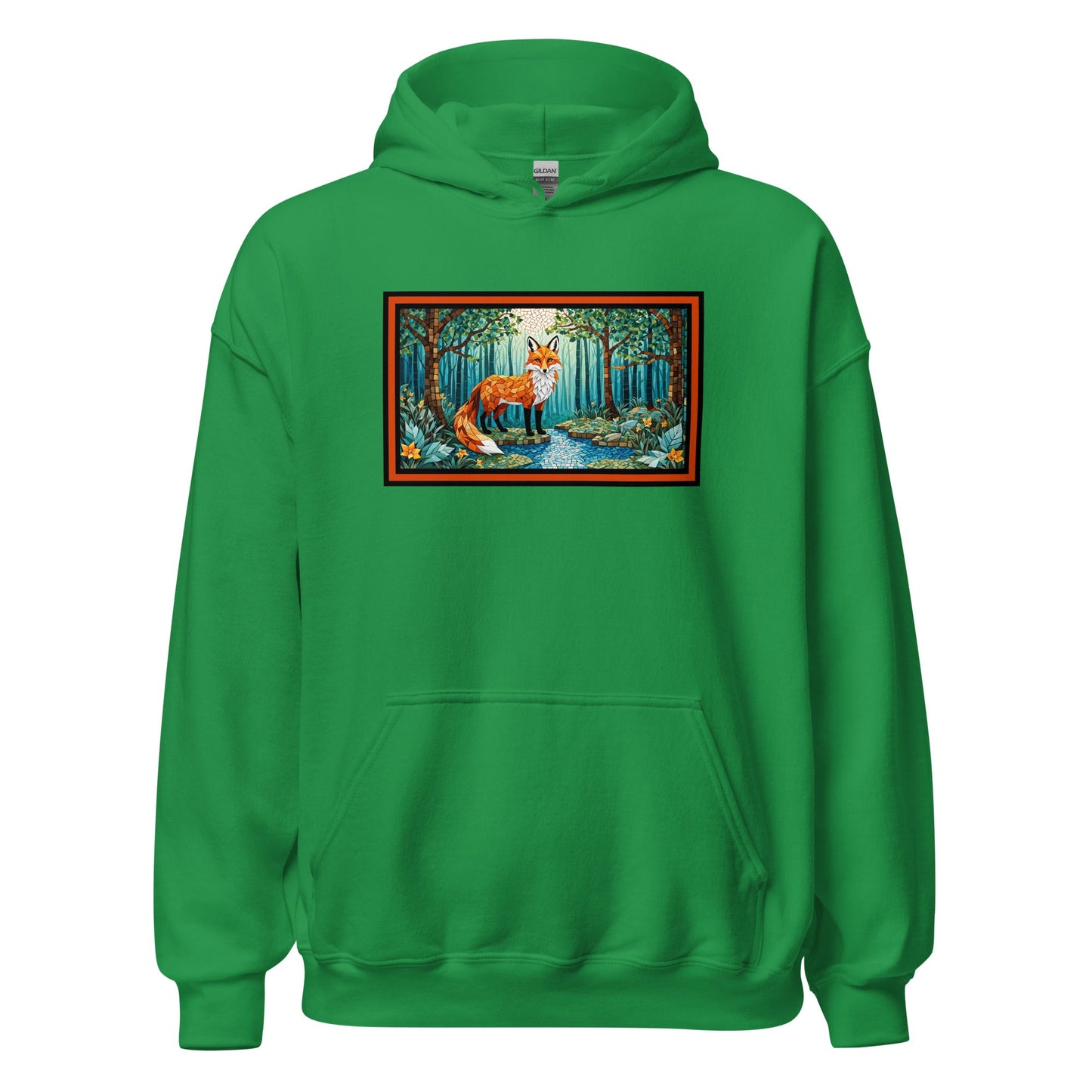 Mosaic Fox By The River Men's (Unisex) Hoodie - Hoodies - Discovery Co.