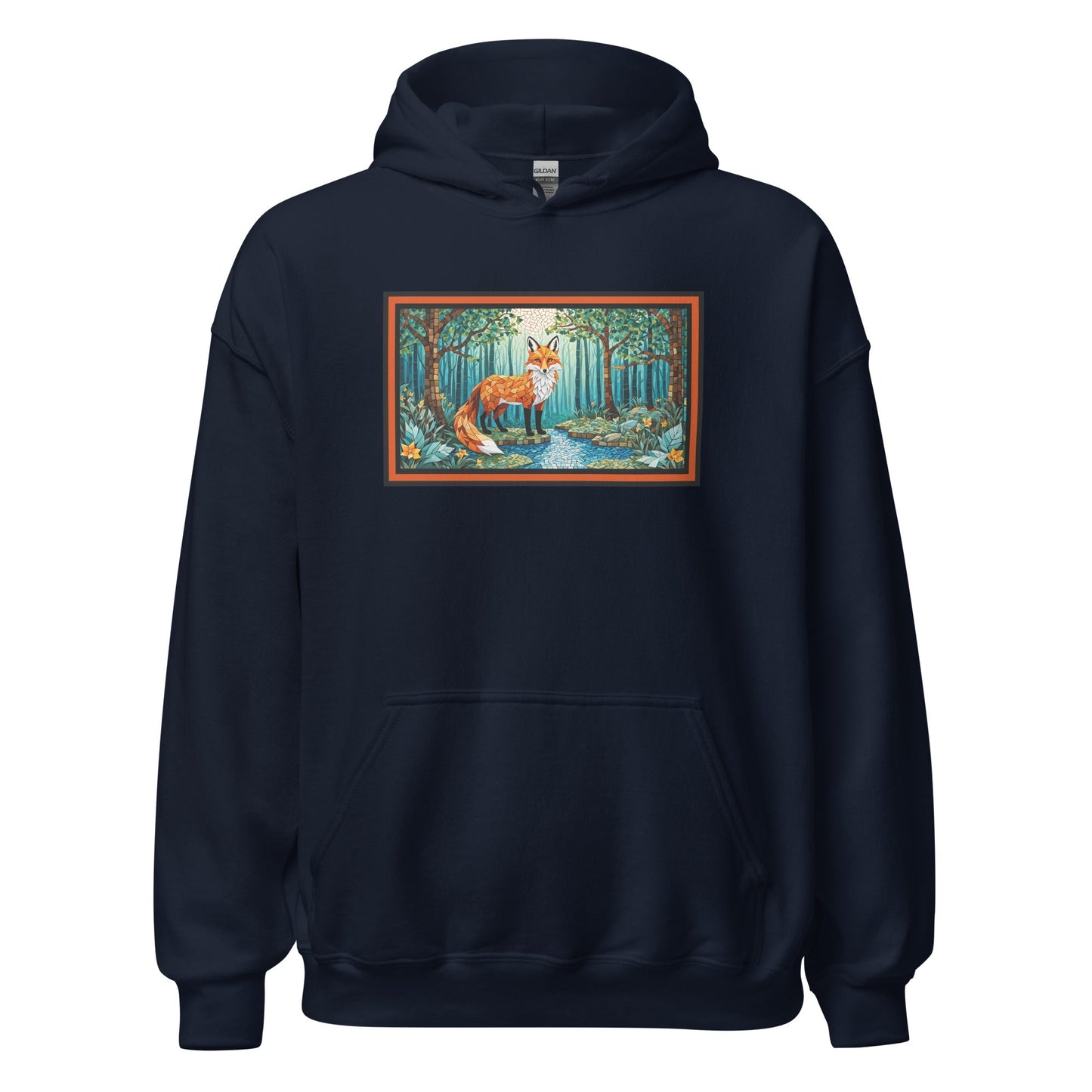 Mosaic Fox By The River Men's (Unisex) Hoodie - Hoodies - Discovery Co.