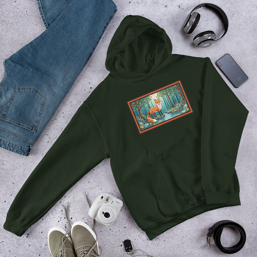 Mosaic Fox By The River Women's (Unisex) Hoodie - Hoodies - Discovery Co.