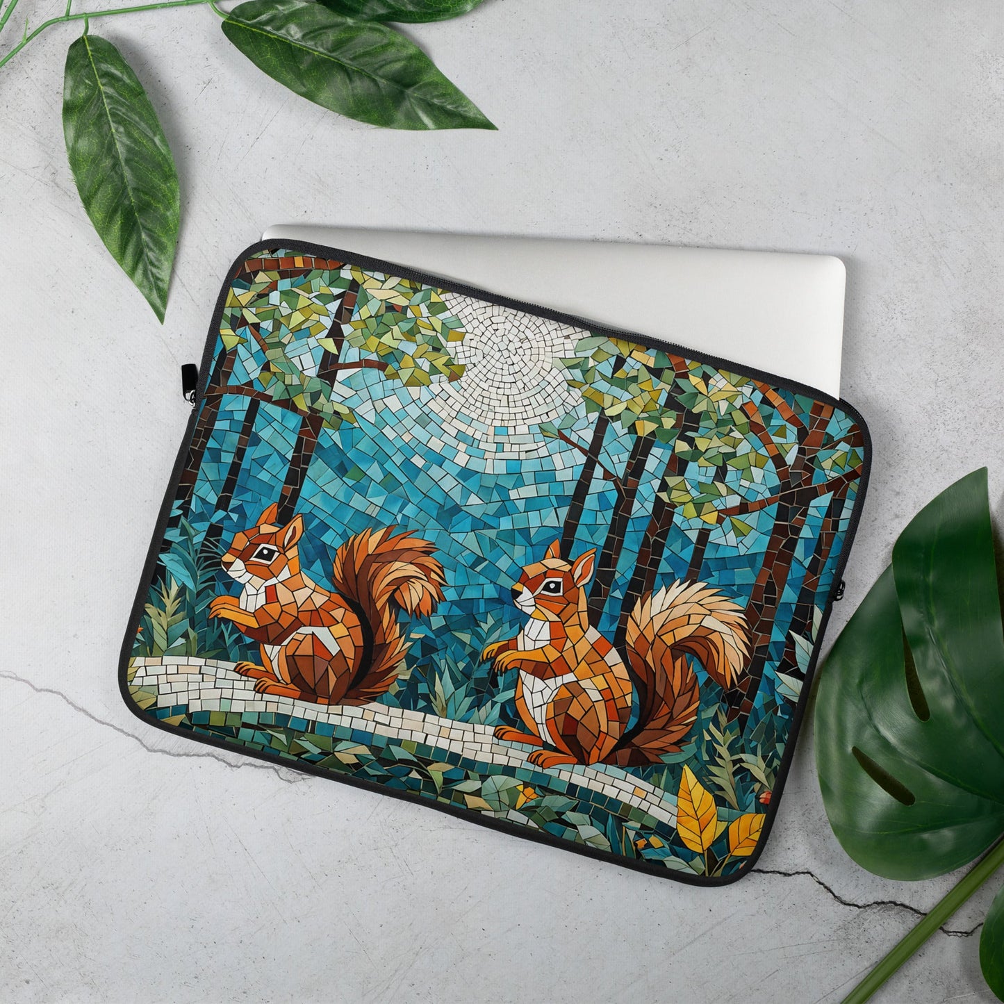 Mosaic Squirrels In The Forest Laptop Sleeve - Laptop Cases - Discovery Co.